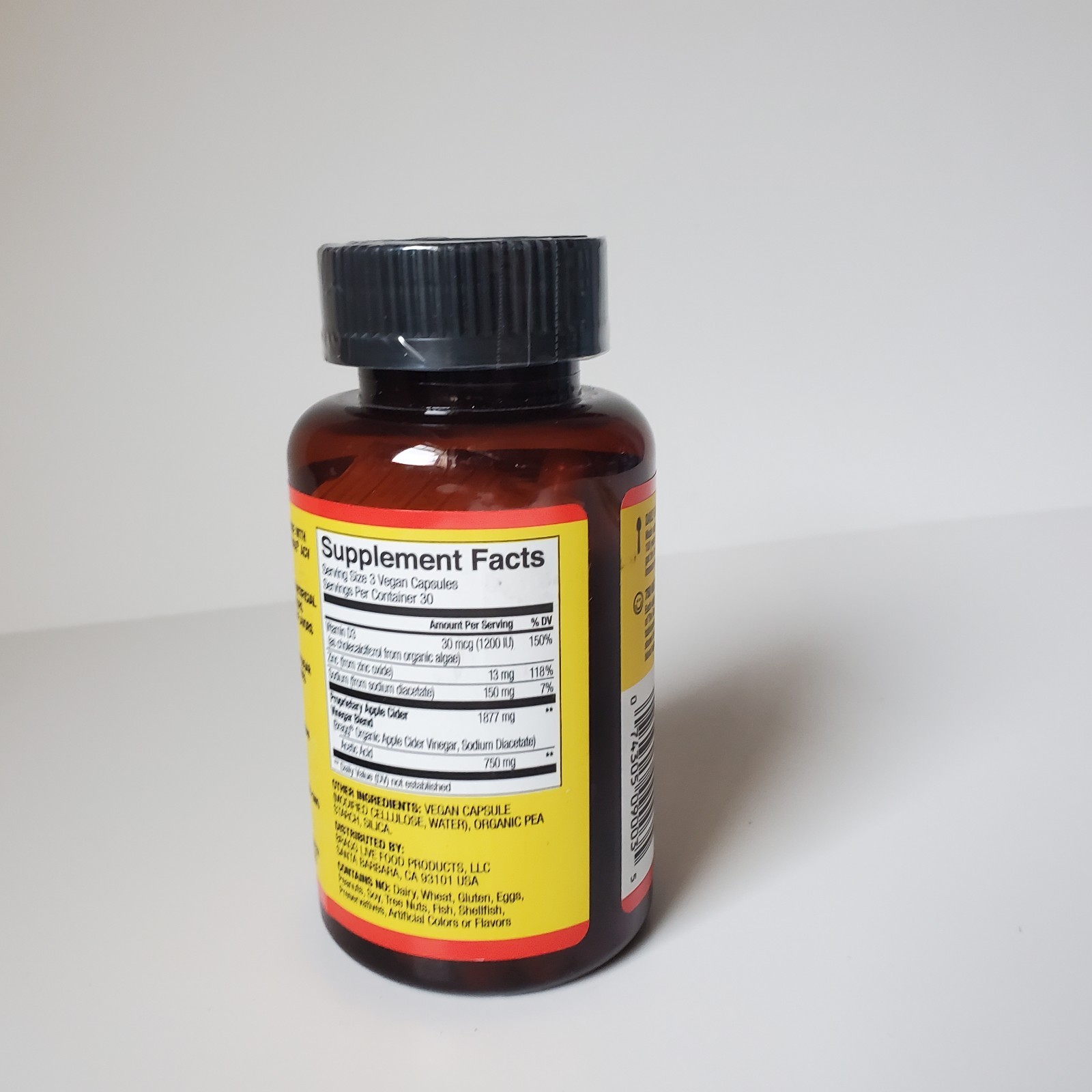 1 Bottle Apple Cider Vinegar Capsules with Vitamin D & Zinc 90 Capsules BB 11/26