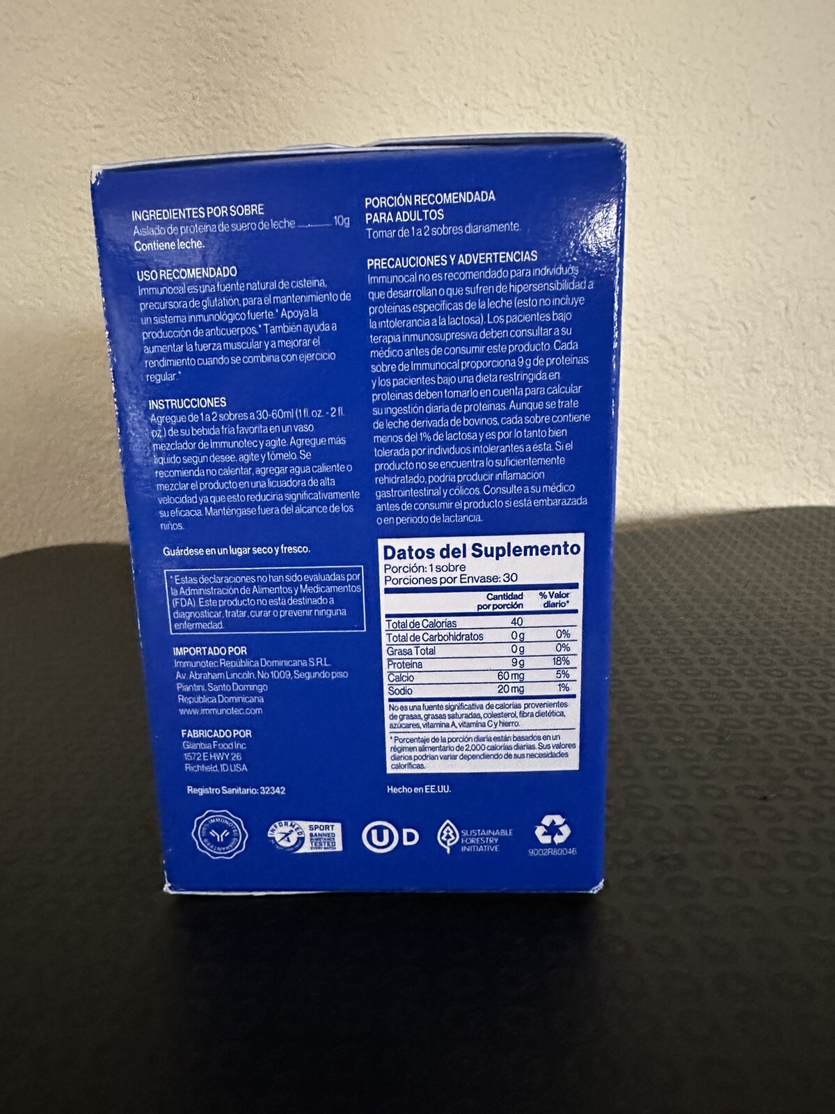 Immunocal Classic (Blue) Regular Glutathione Precursor 30 Pouches by Immunotec