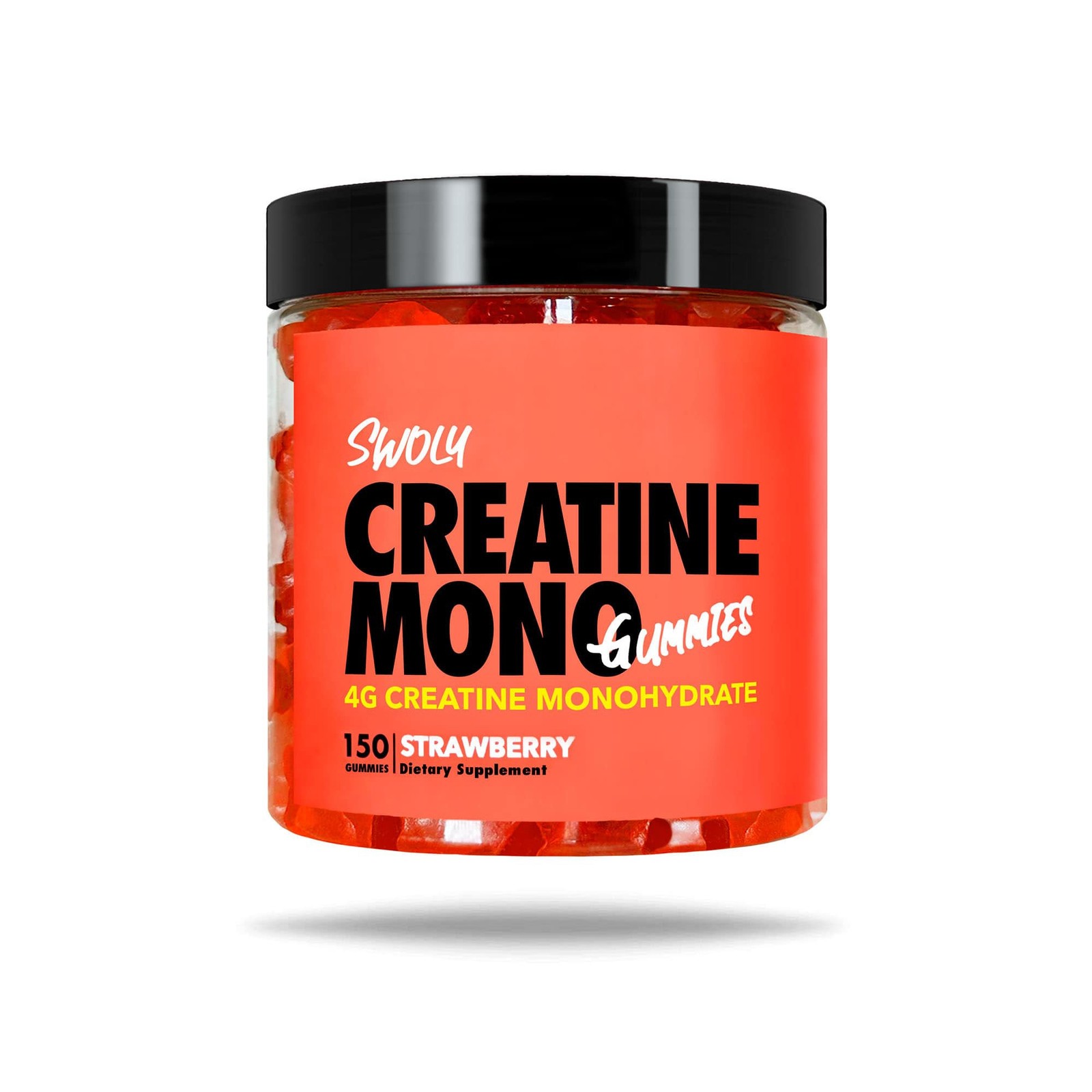 SWOLY Creatine Gummies – Strawberry Flavored, 30 Servings