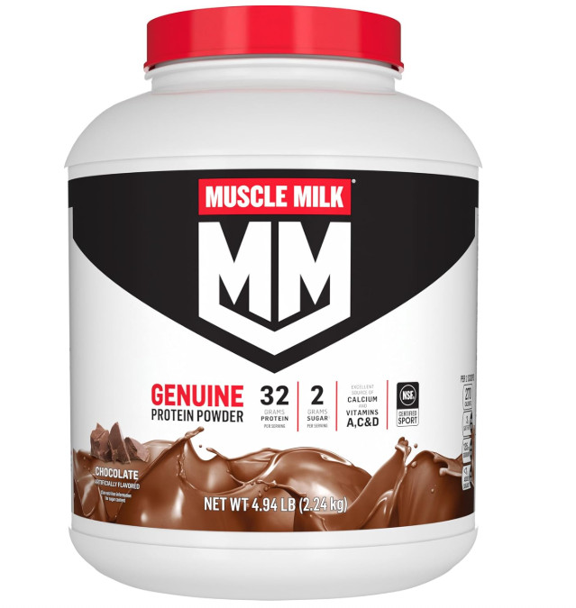 Muscle Milk Chocolate Protein Powder 4.94lb 32g Protein Low Sugar Snack