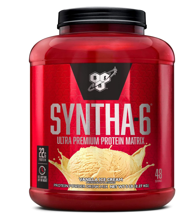 BSN Syntha-6 Whey Protein Powder Vanilla Ice Cream Flavor 5 lb Tub Protein