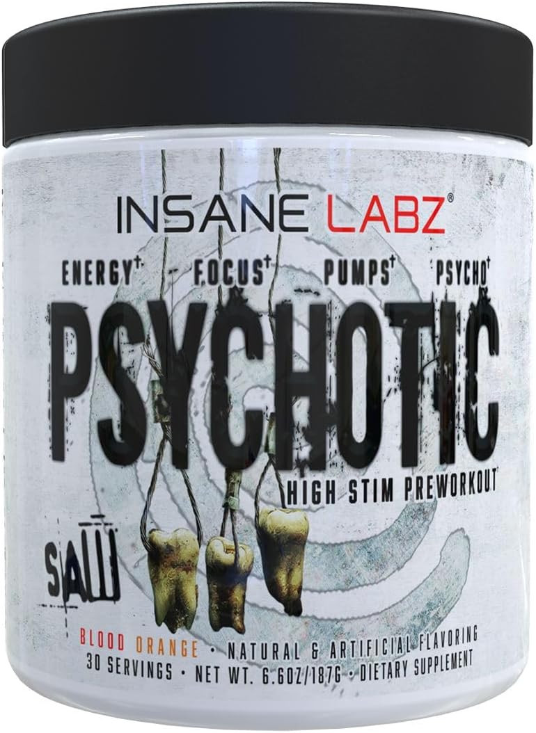 INSANE LABZ PSYCH-O-TIC SAW High Stim Preworkout Energy Focus Pumps 30 Servings