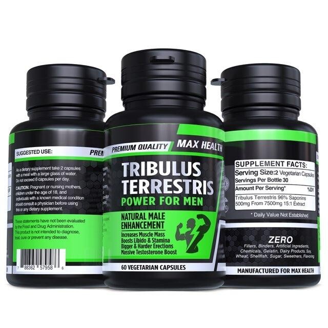 TRIBULUS TERRESTRIS 7500mg EXTRACT 96% SAPONINS SUPPLEMENT 60 PILLS USA 🇺🇸