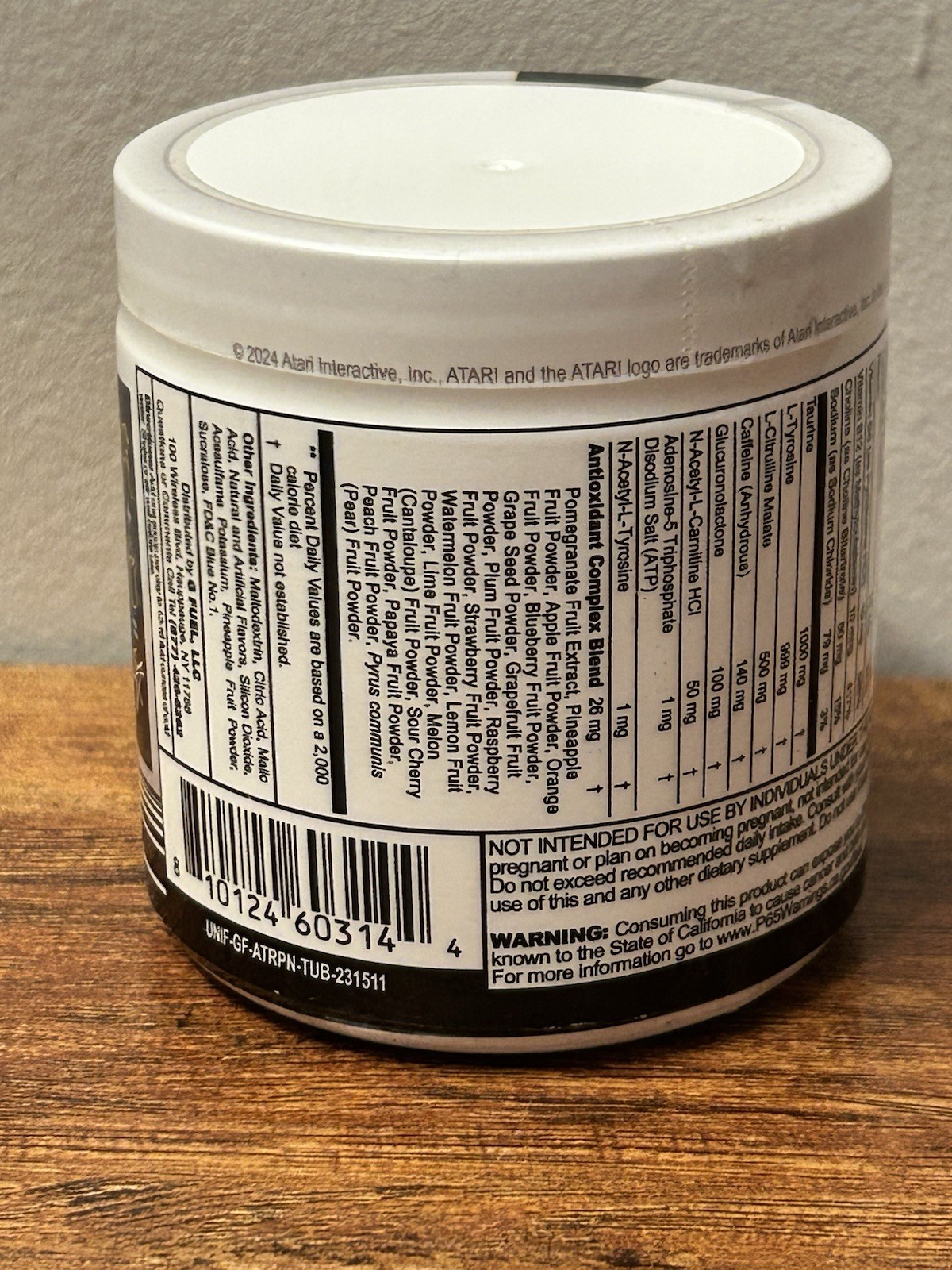 G FUEL Atari Pong Blue Raspberry Energy Formula 15 Servings EXP 05/2028 – SEALED