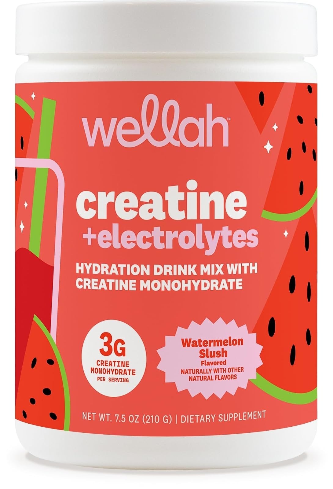 Wellah Creatine + Electrolytes Powder – Strawberry Lemonade – 30 Servings