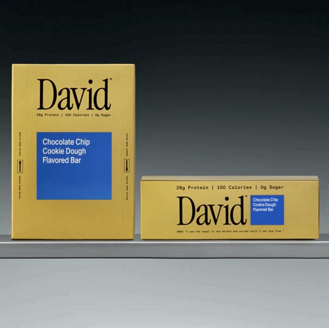David Gold Chocolate Chip Cookie Dough Protein Bar 28g Protein 150 Cal 0g Sugar