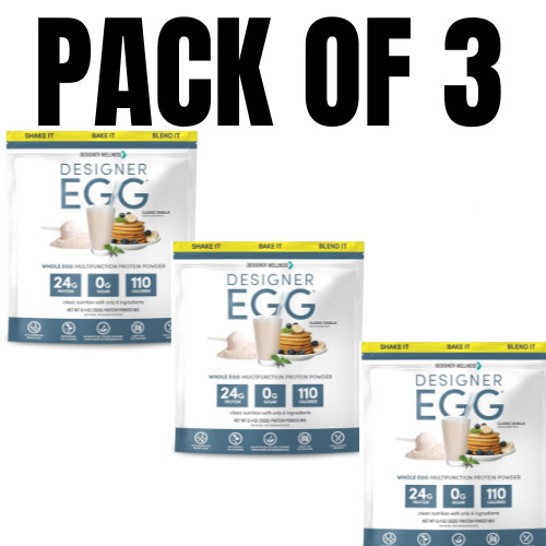 Designer Wellness Designer Egg Protein Powder – Vanilla – 12.4 oz (Pack of 3)