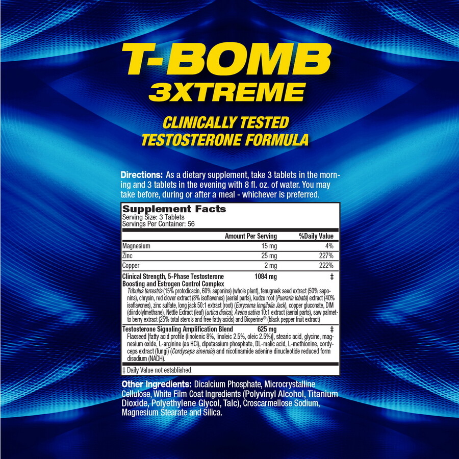 MHP T-BOMB 3XTREME 168 Capsules TESTOSTERONE BOOSTER