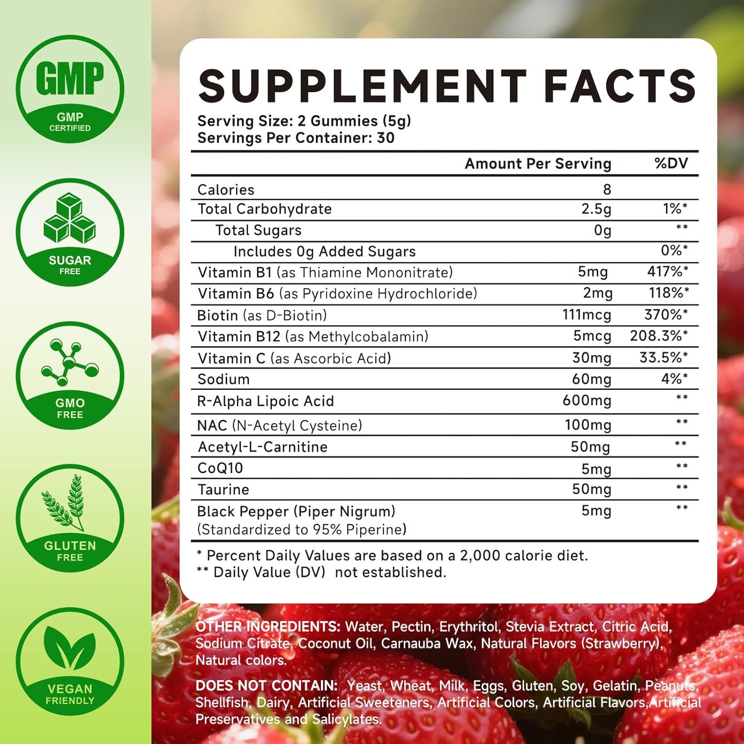 R Alpha Lipoic Acid Gummies, Stabilized R-Alpha Lipoic Acid, ALA Supplement for