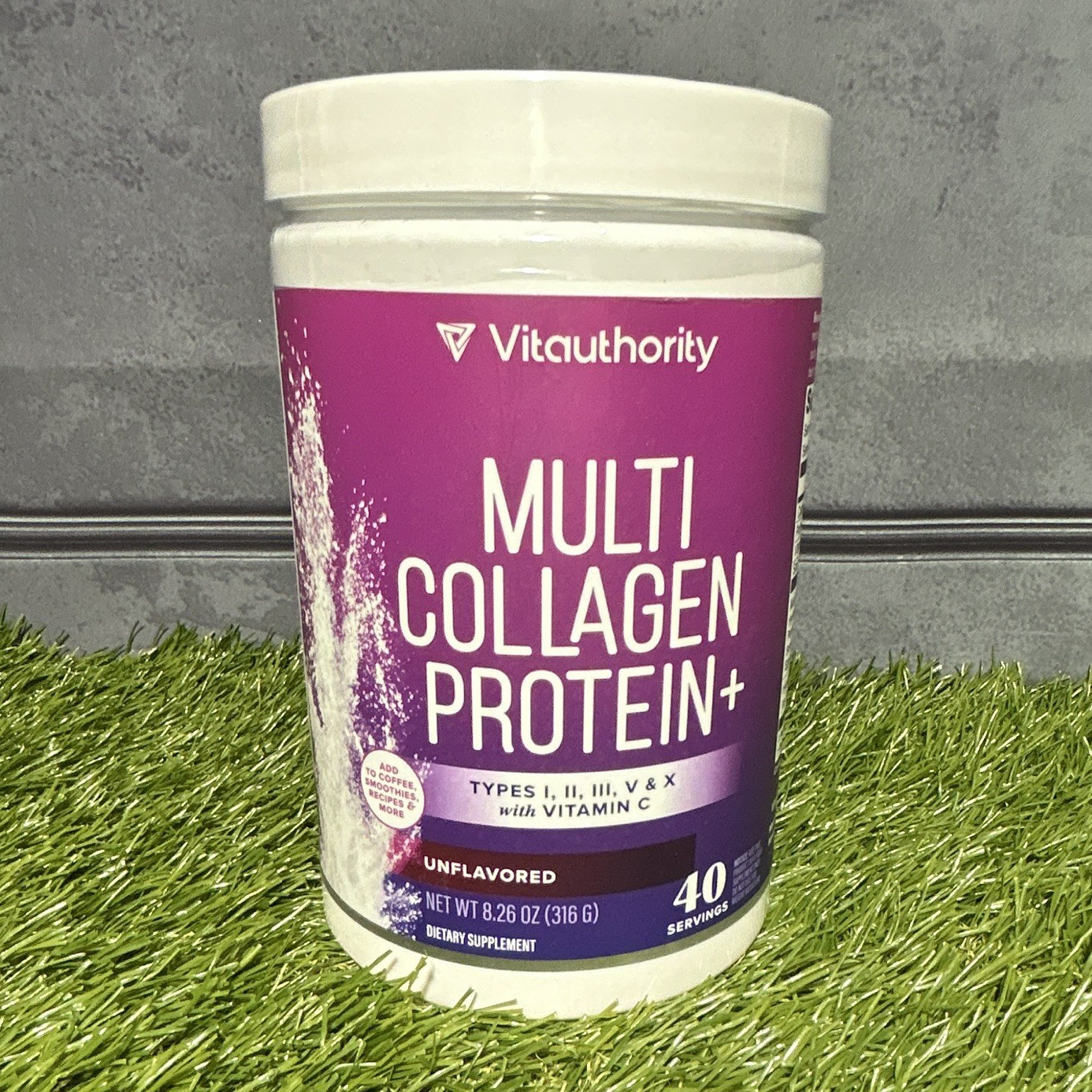 Vitauthority Multi Collagen Protein+ Unflavored Powder 8.26 oz w/ Vitamin C