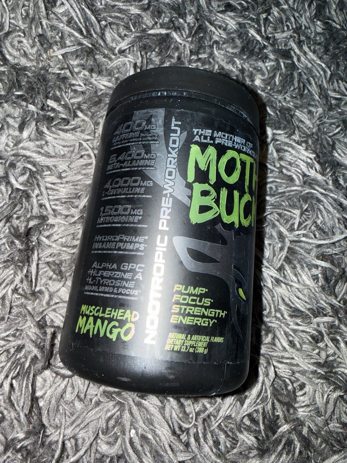 Bucked Up Mother Bucker Muscle head Mango Flavor, 30 Servings, Exp 12/2027