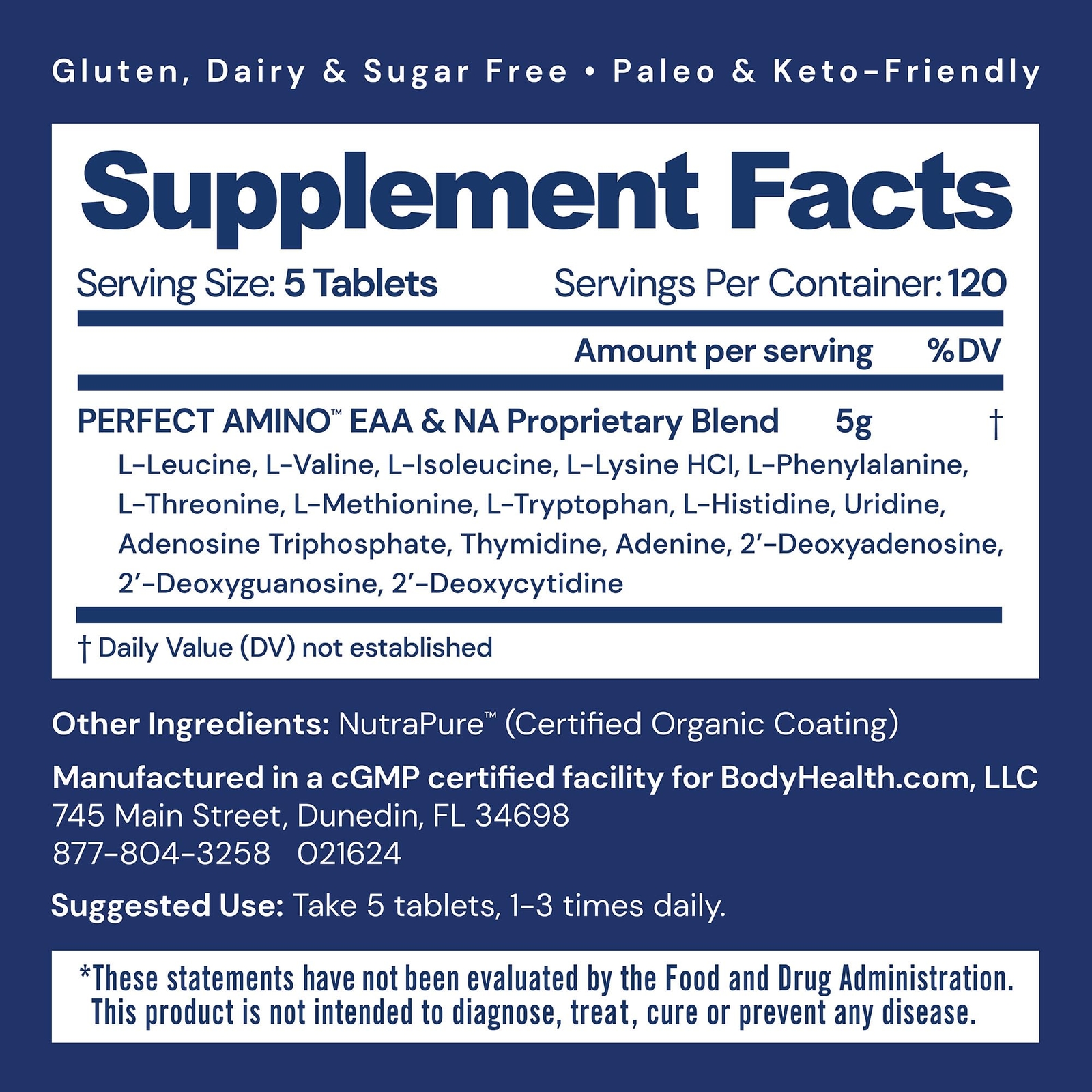 Vegan BCAA Nutritional Supplement 120 Servings Muscle Recovery Fast Friendly