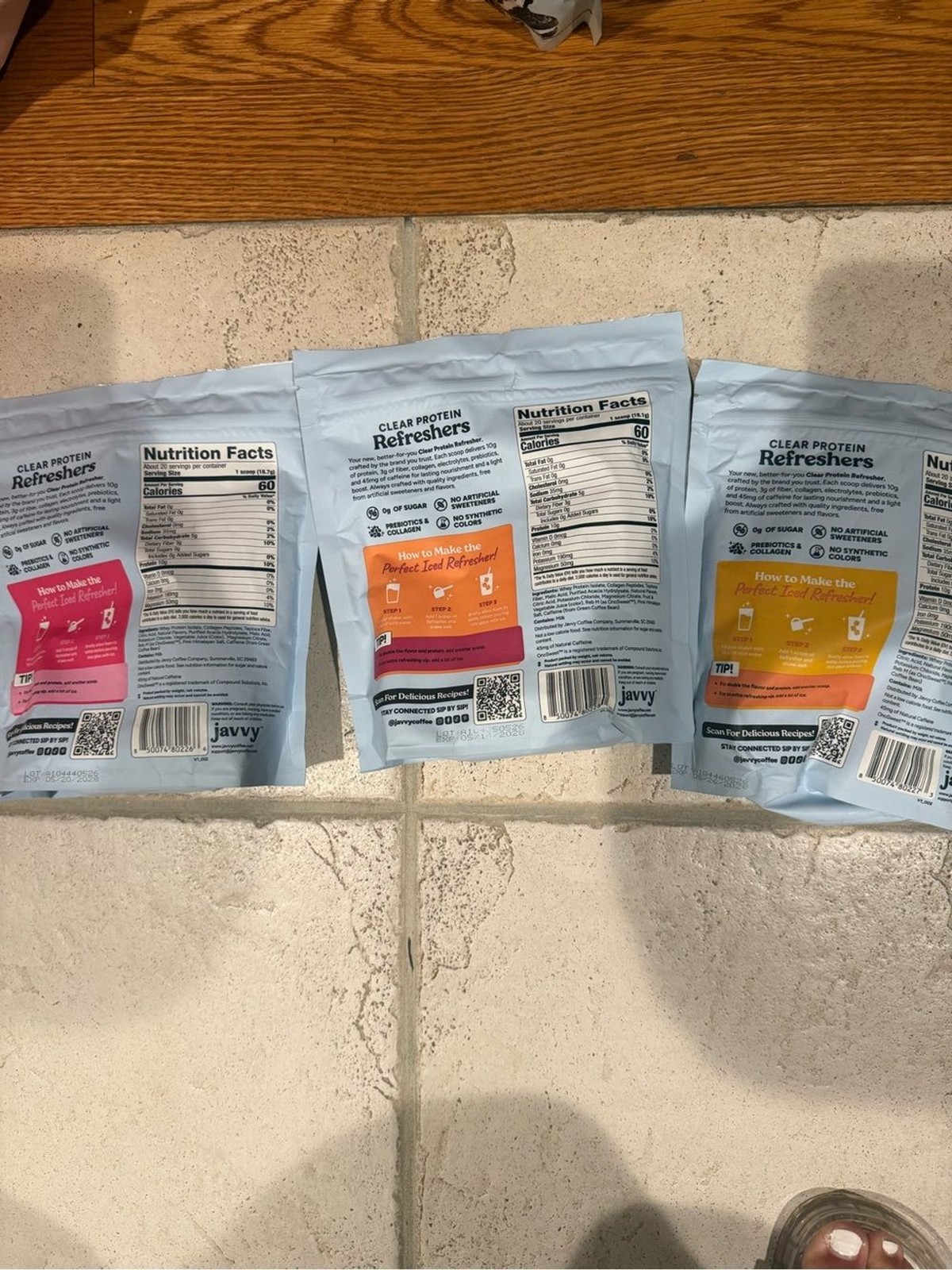 Clear Protein Refresher by Javvy trio flavors