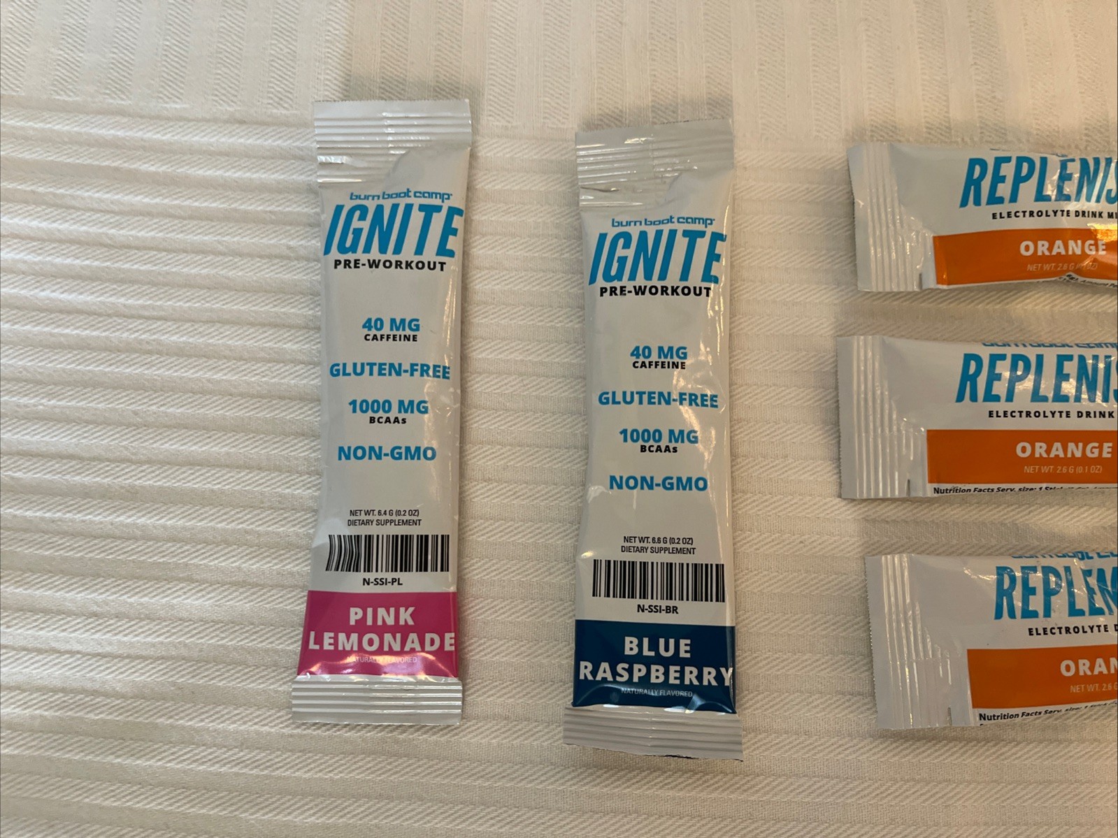 Burn Boot Camp Electrolyte Drink Mix Pre workout sample pack 8 Packets Gym