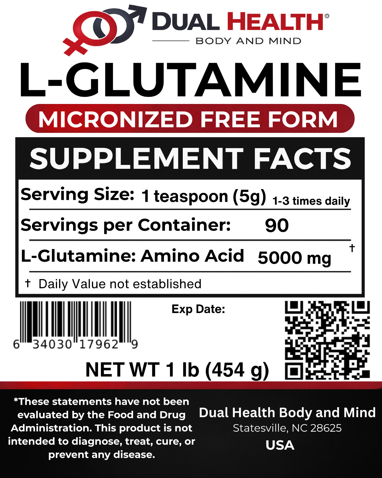 L-Glutamine Powder Pure Micronized Amino Acid Bulk Supplements Gut Health Power