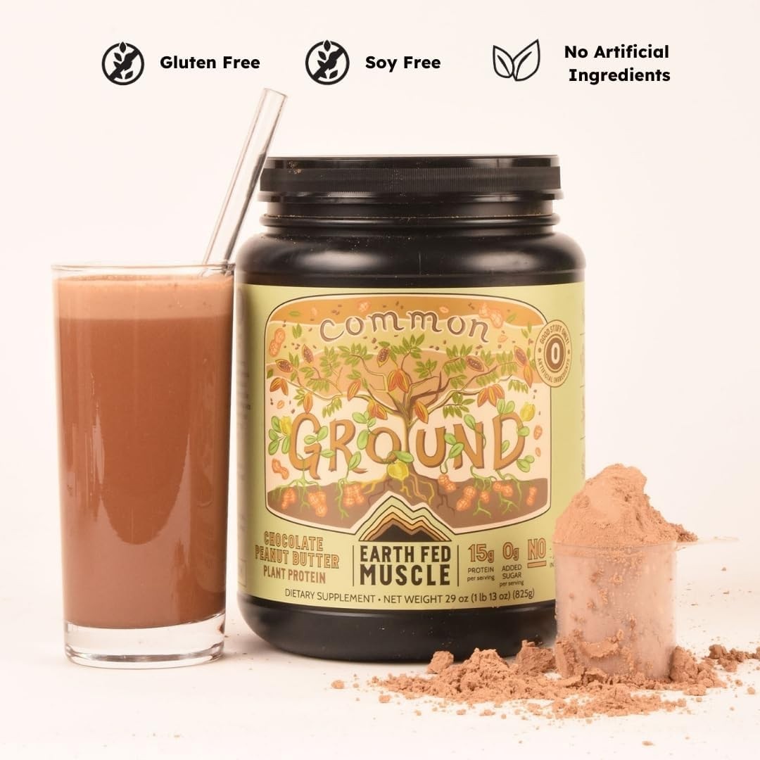 Chocolate Peanut Butter Protein Powder – Earth Fed Muscle Common Ground – 840gr