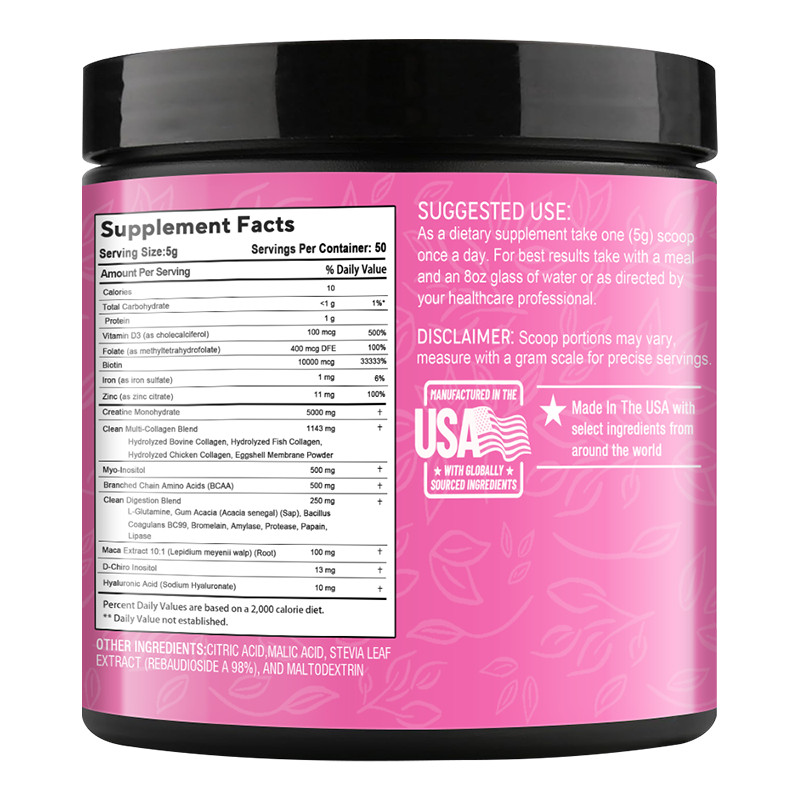Creatine Monohydrate Powder For Women Strengthen Muscles 5 Grams Per Serving