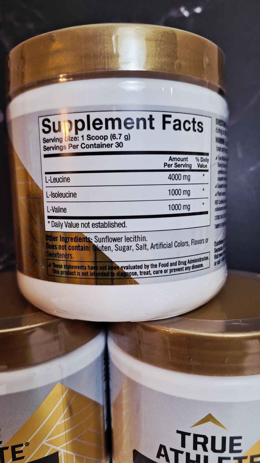 2 Tubs – True Athlete Fermented BCAA, 30 Serv, Zero Calories or Sugar, 04/2027✨️