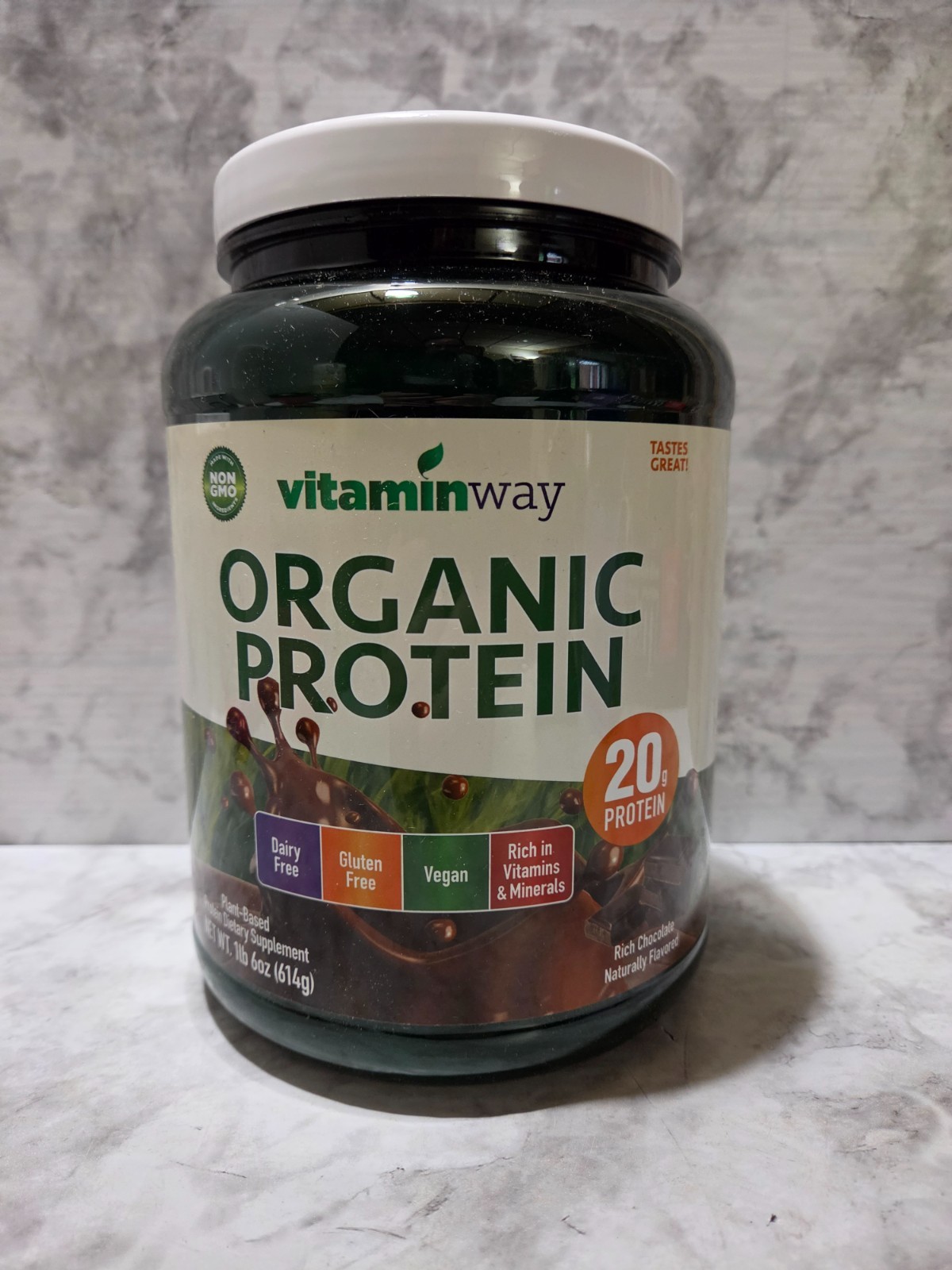 VitaminWay Organic 20g Protein Powder Rich Chocolate 1 LB 6 OZ 5/2027