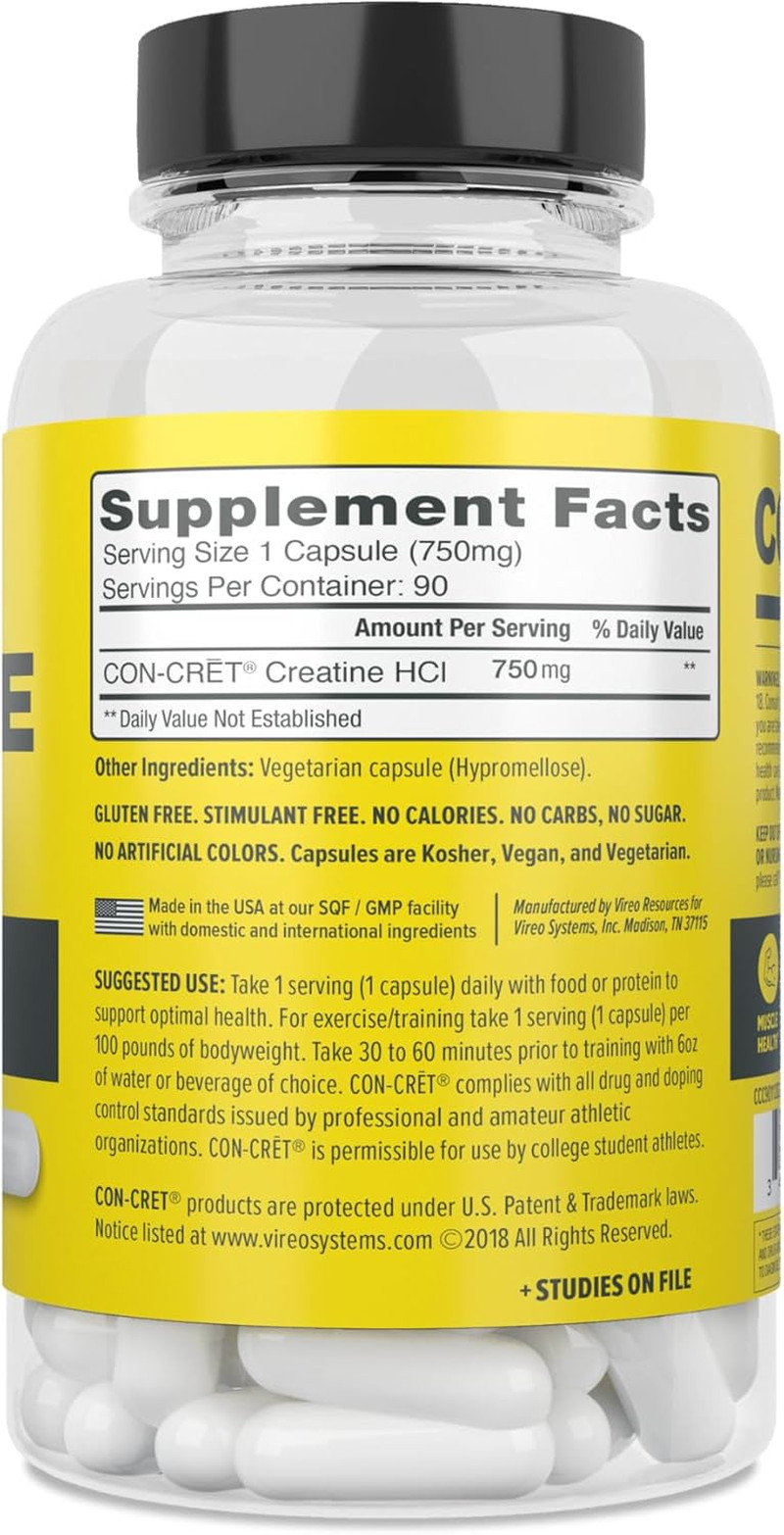 Creatine Hcl Capsules | Muscle, Cognitive, Cellular Energy Support | No Bloating