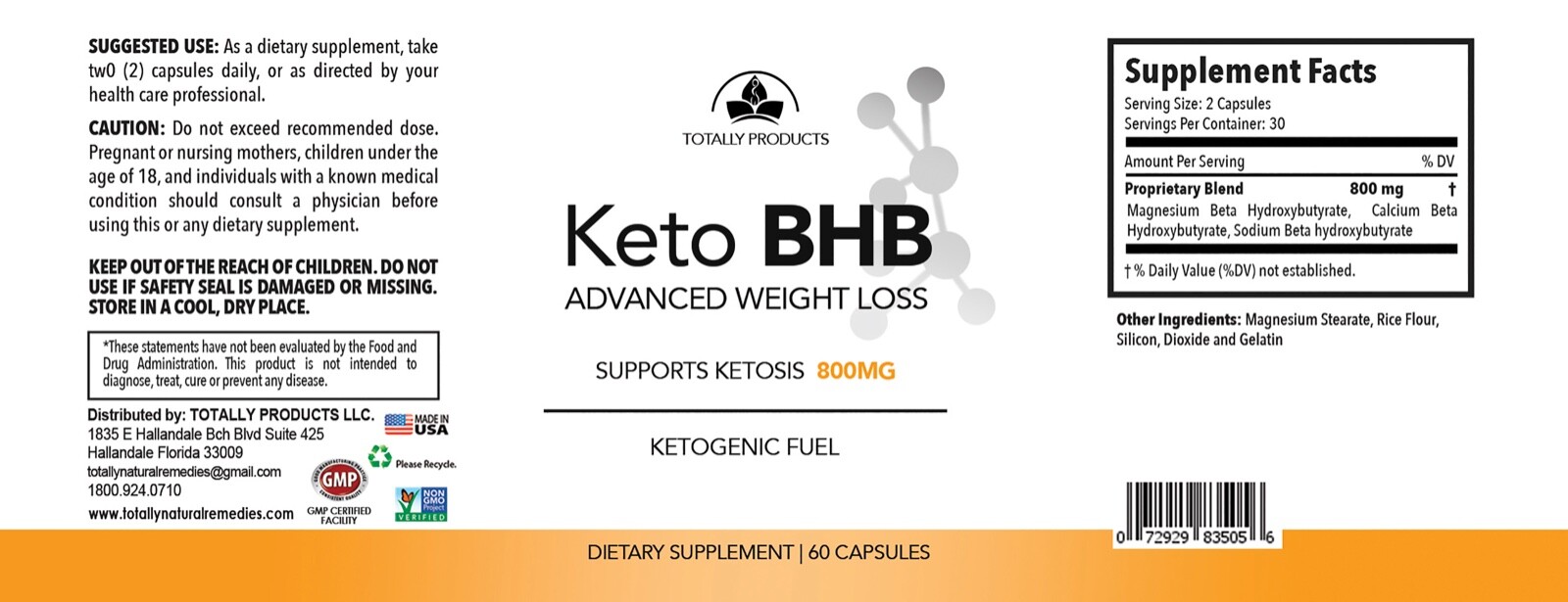 Keto BHB Diet Weight Loss Fat Carb Block 60 Caps Advanced Free Shipping