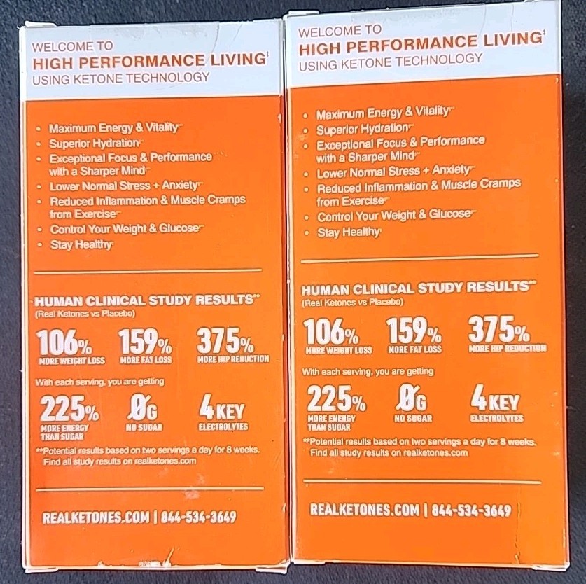 2 Boxes: Real Ketones D-BHB Capsules Charged 30 Caps ea. (Exp. 2/2027