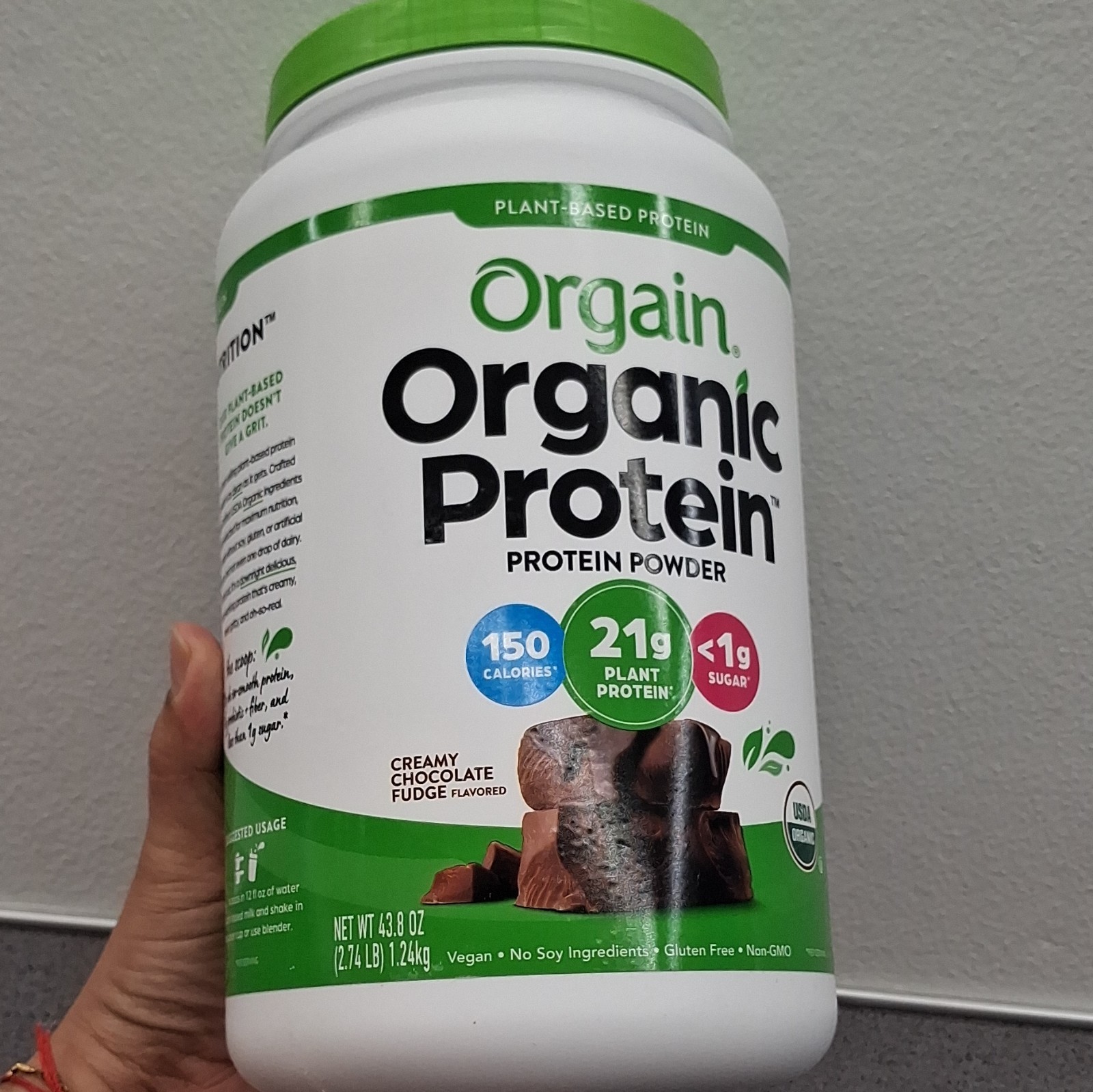 Orgain Plant-Based Protein Powder Creamy Chocolate Fudge 43.8 oz Vegan