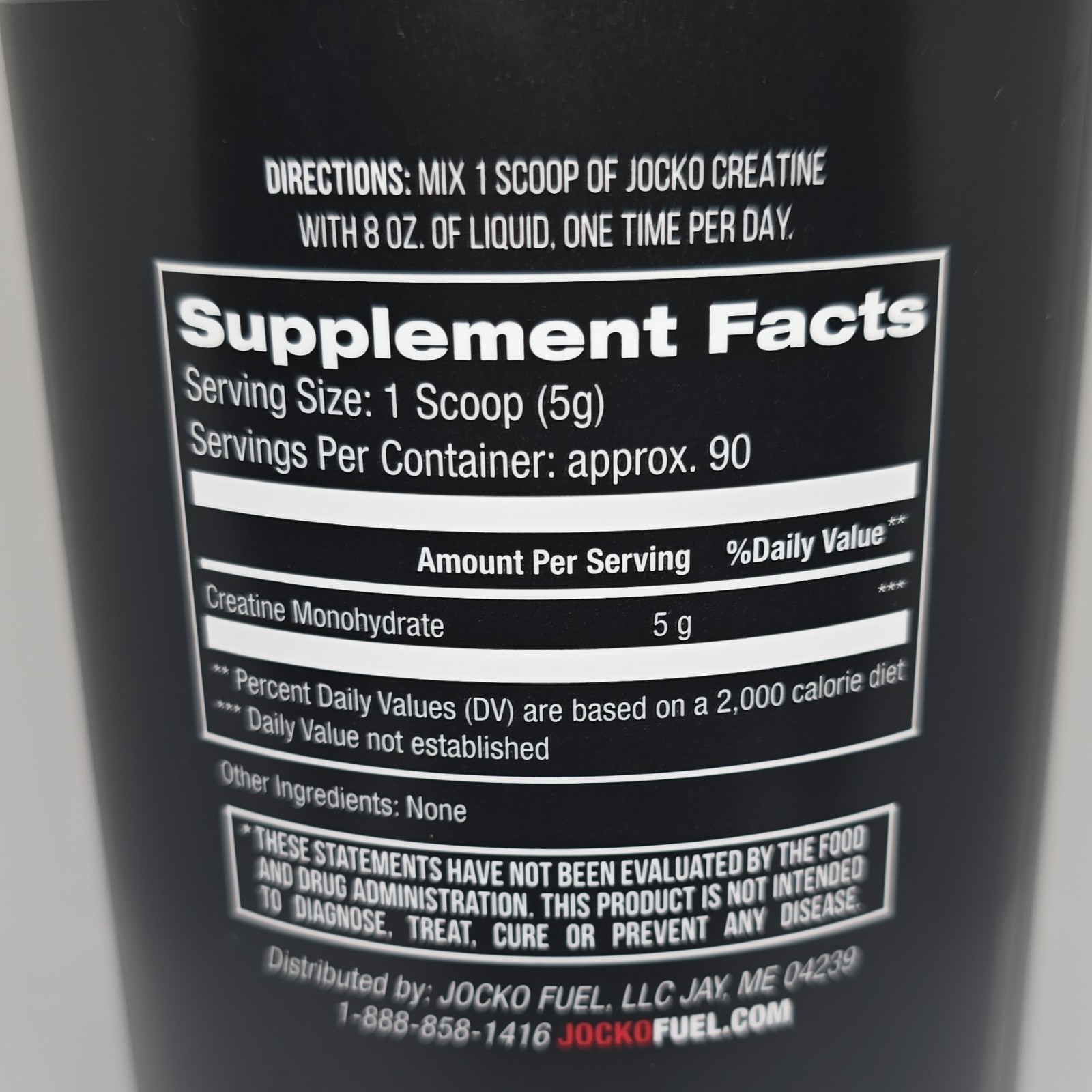 JOCKO FUEL Creatine Monohydrate Powder Unflavored 16oz Muscle Strength