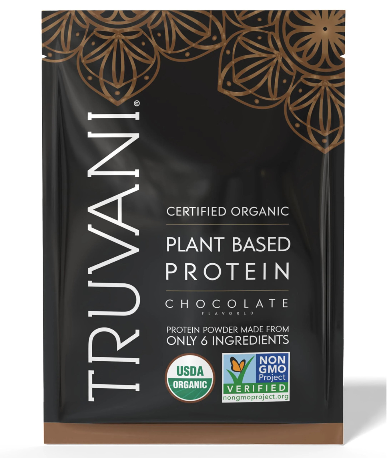 Truvani Organic Chocolate Protein Powder, 10 Pack, 11.6 oz