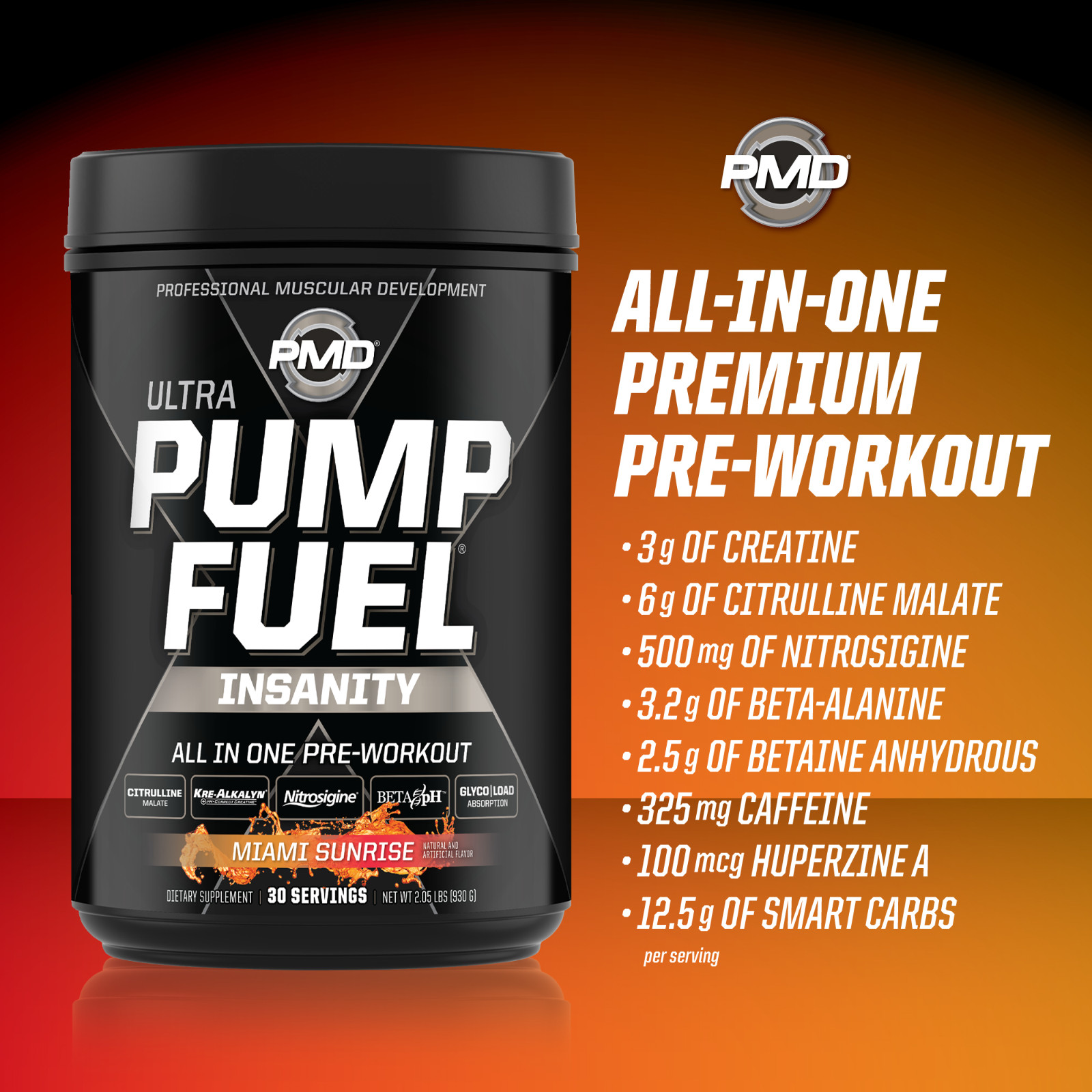 PUMP FUEL ULTRA INSANITY GLYCO LOAD PRE WORKOUT – MIAMI SUNRISE (30 Servings)