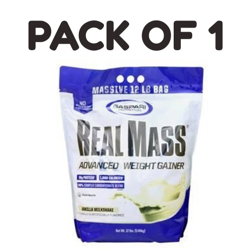 Gaspari Nutrition Real Mass – Vanilla Milkshake – 12 lbs – Pack of 1