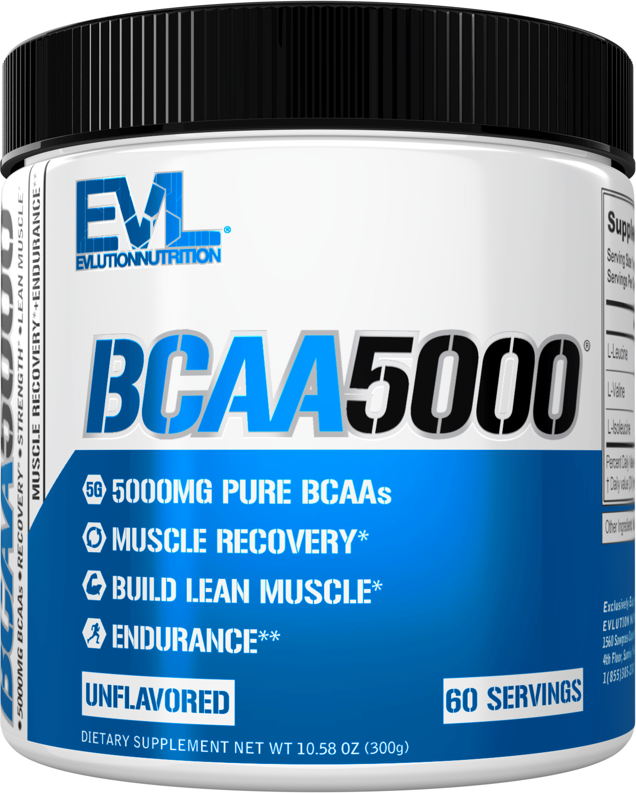 Evlution Nutrition BCAA 5000 – Stim Free Pre Workout – Amino Acid – 60 Servings