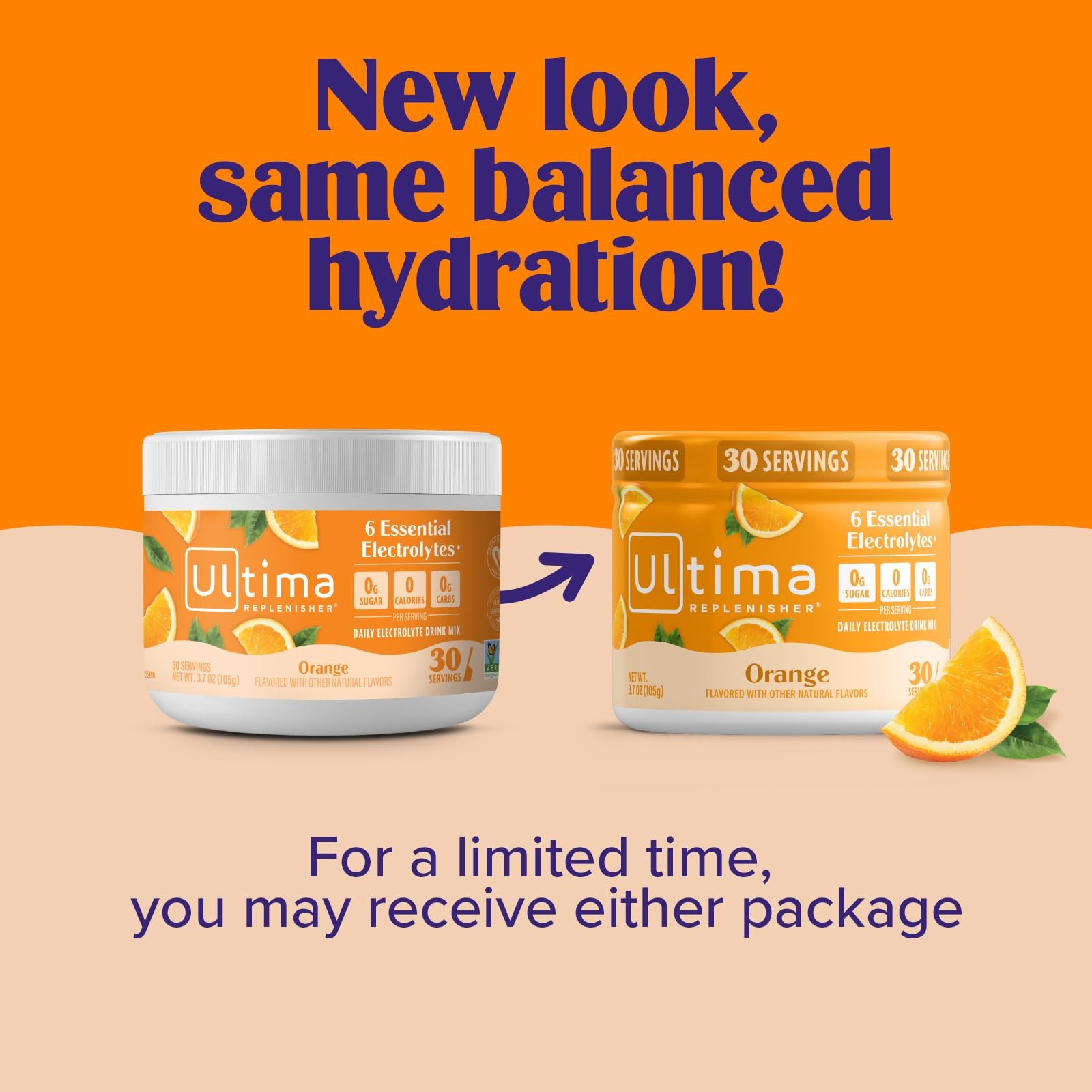 Ultima Replenisher Orange Electrolytes Powder, 3.6 Ounce (Pack of 1),