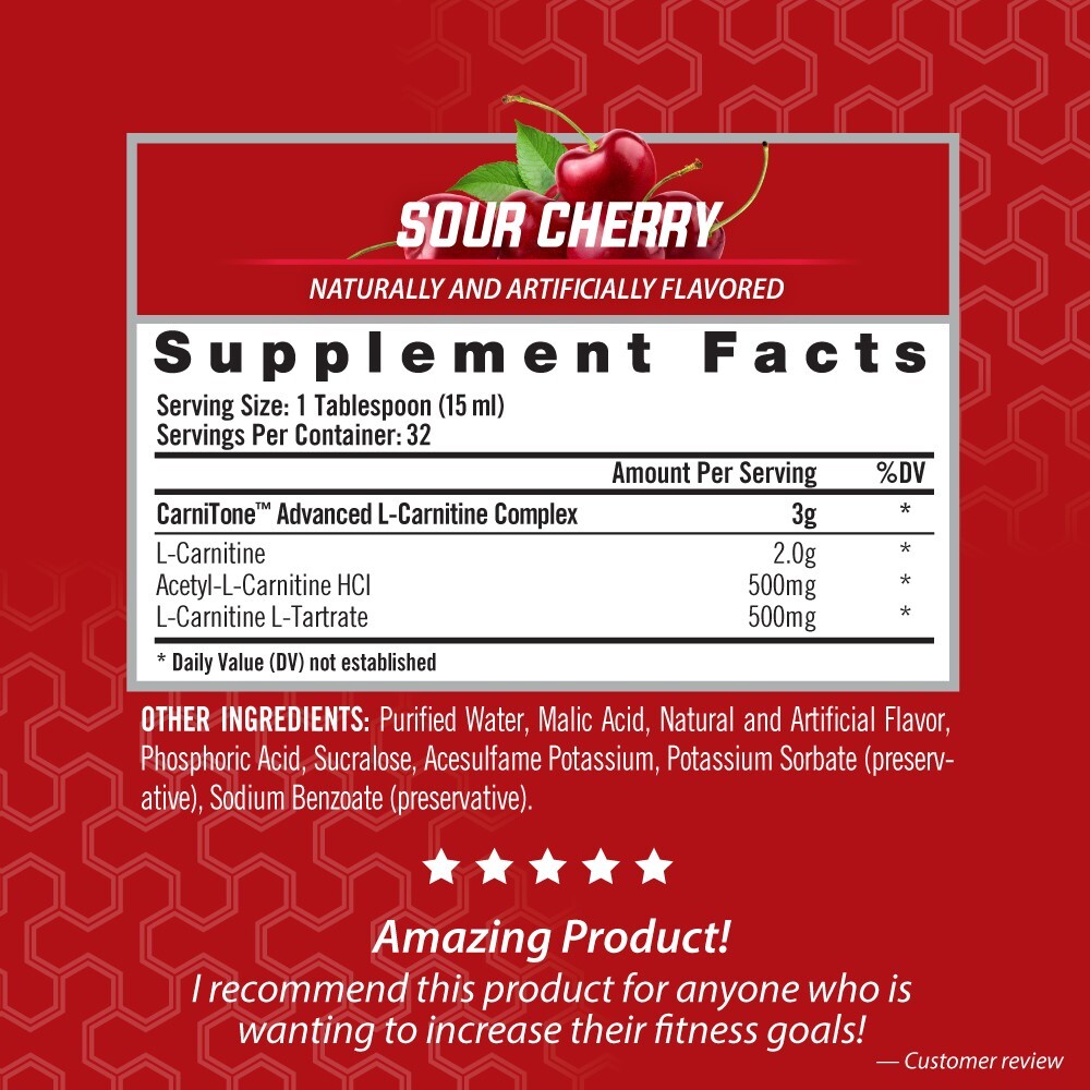 L-CARNITINE LS3 3000 Fat Loss – Metabolism Activator – Sour Cherry (32 Servings)