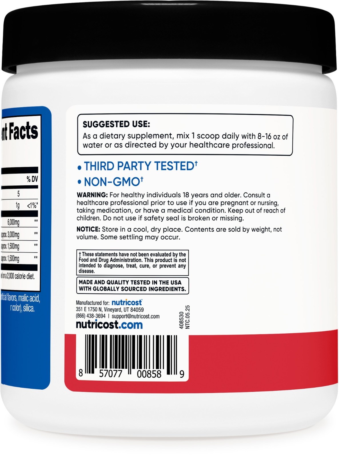 Nutricost BCAA 2:1:1 Powder (Strawberry Kiwi) 30 Servings – 6G Per Serving