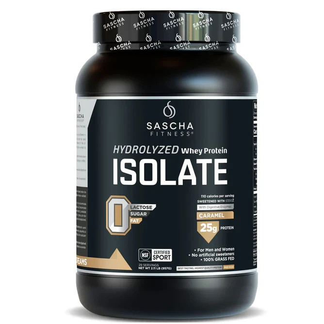 Sascha Fitness Hydrolyzed Whey Protein Isolate,100% Grass-Fed (2 Pounds, All )