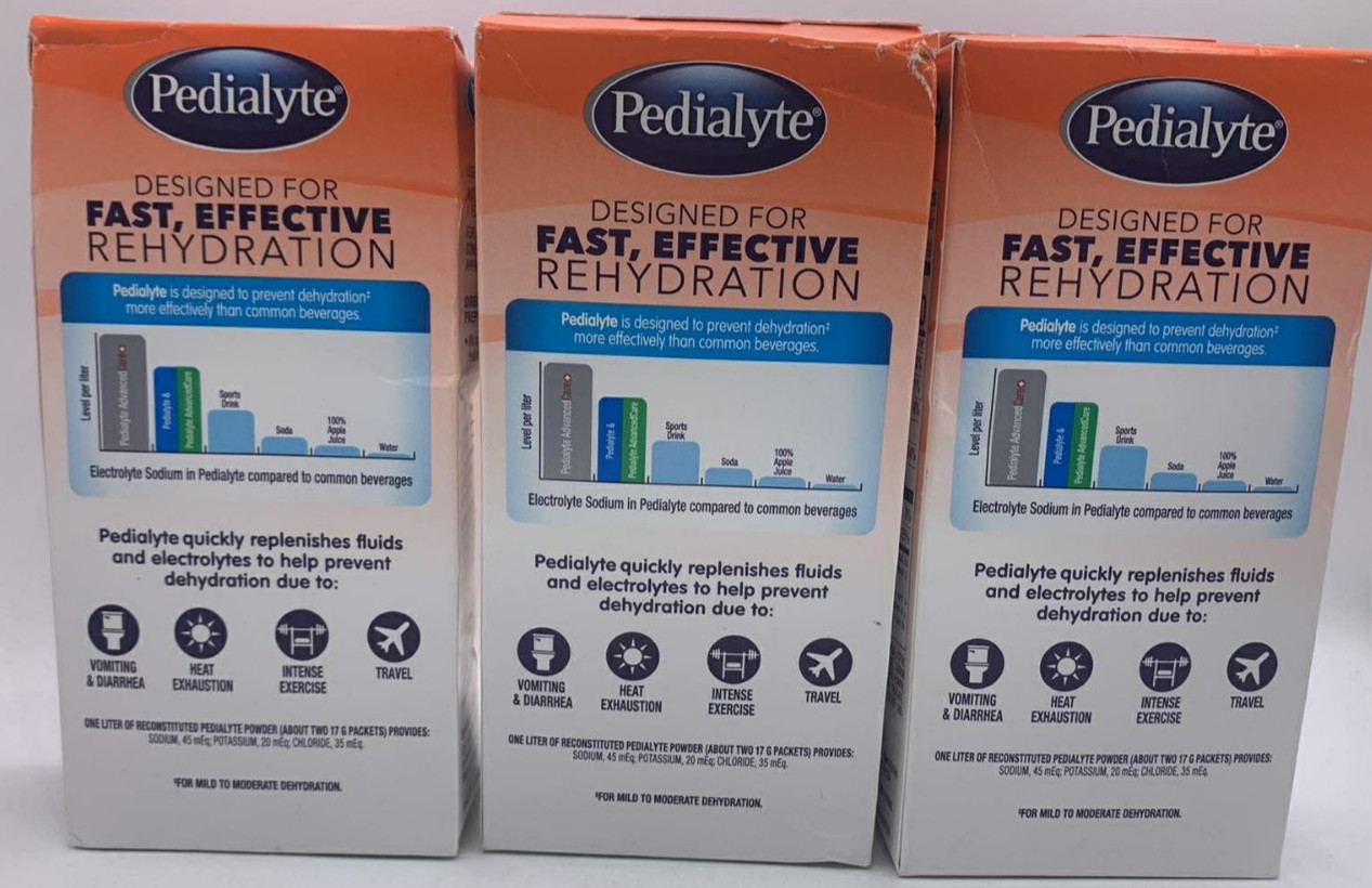 3PK Abbott Pedialyte Electrolyte Powder ~ 6 Sticks Each ~ EXP 11/26 ~ FAST SHIP