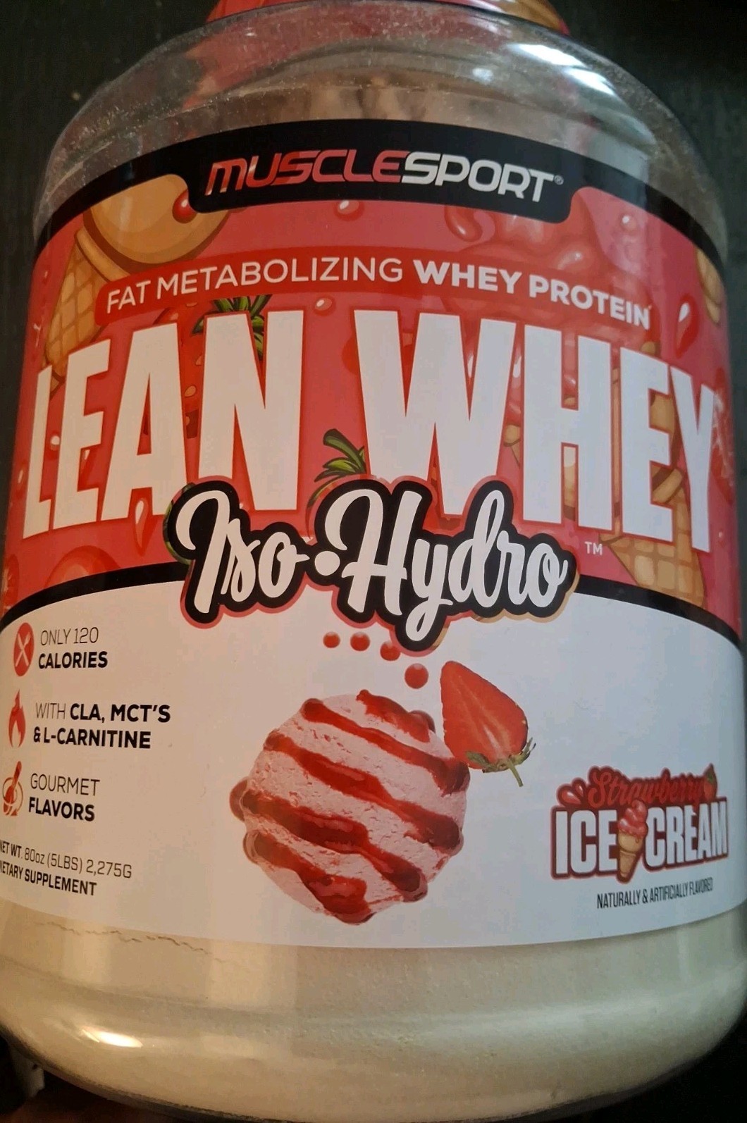 MuscleSport Lean Whey Revolution 5LB Strawberry *NEW SEALED EXP DATE 08/2027*