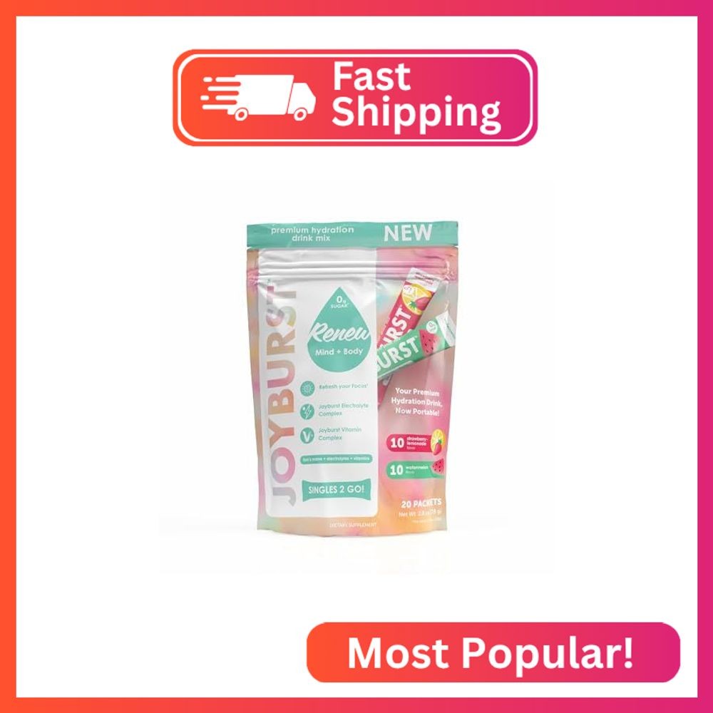 Joyburst Sugar Free Electrolytes Powder Packets, Instant Hydration Drink Mix Sti