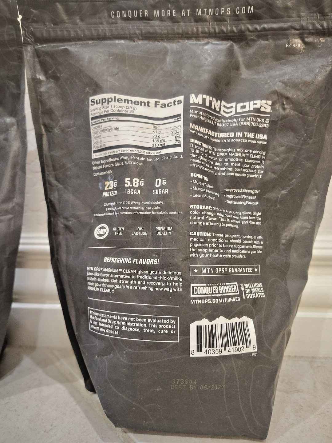 MTN OPS Magnum Clear Protein Powder 2-Pack Blue Raspberry Coconut EXP 06/2027