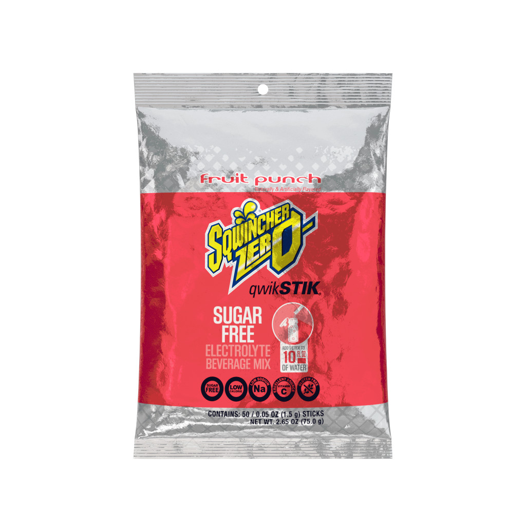 Sqwincher Qwik Stik – Fruit Punch – 10 oz Yield ZERO Sugar Powder Mix