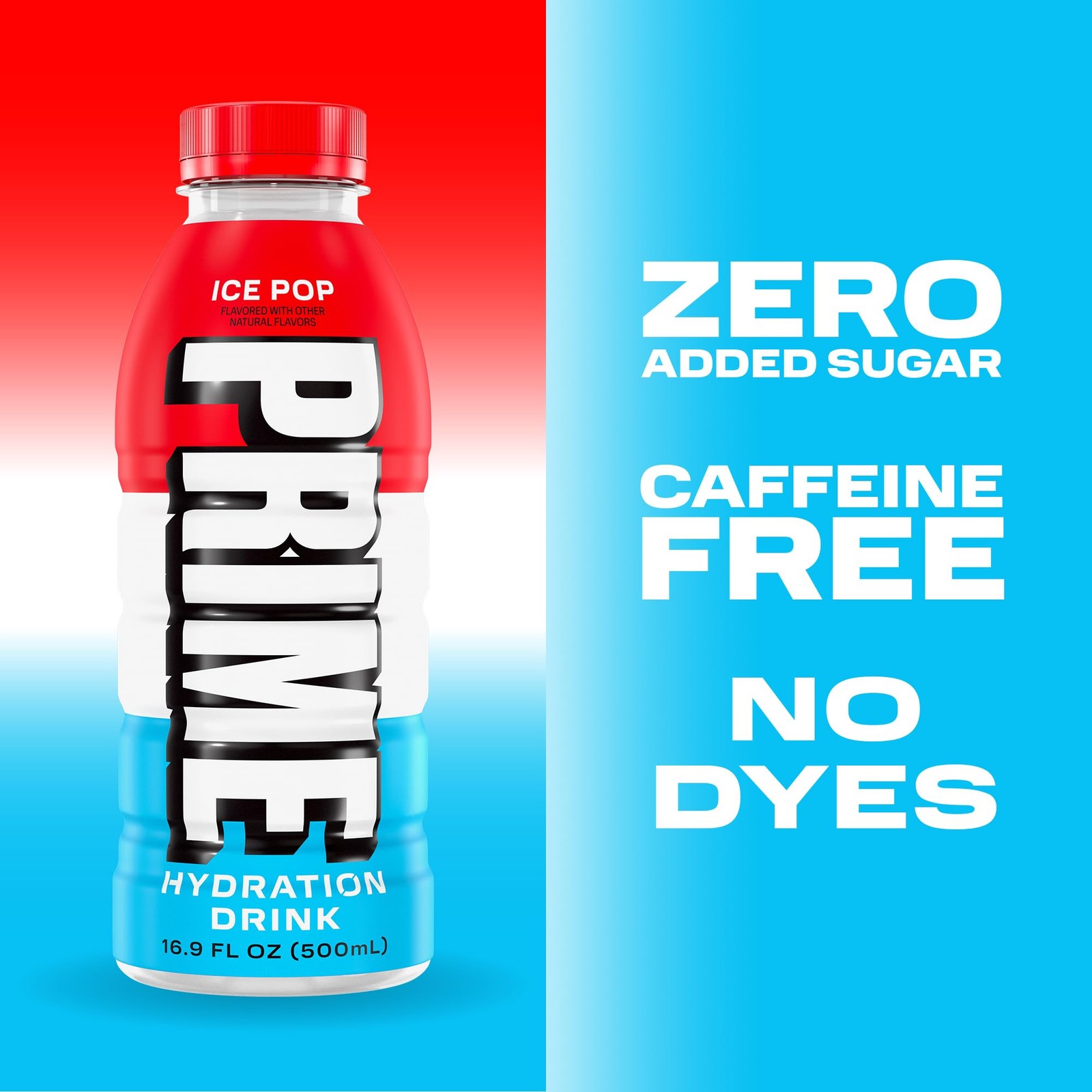 PRIME Hydration ICE POP | Sports Drinks | Electrolyte 16.9 Fl Oz (Pack of 12)