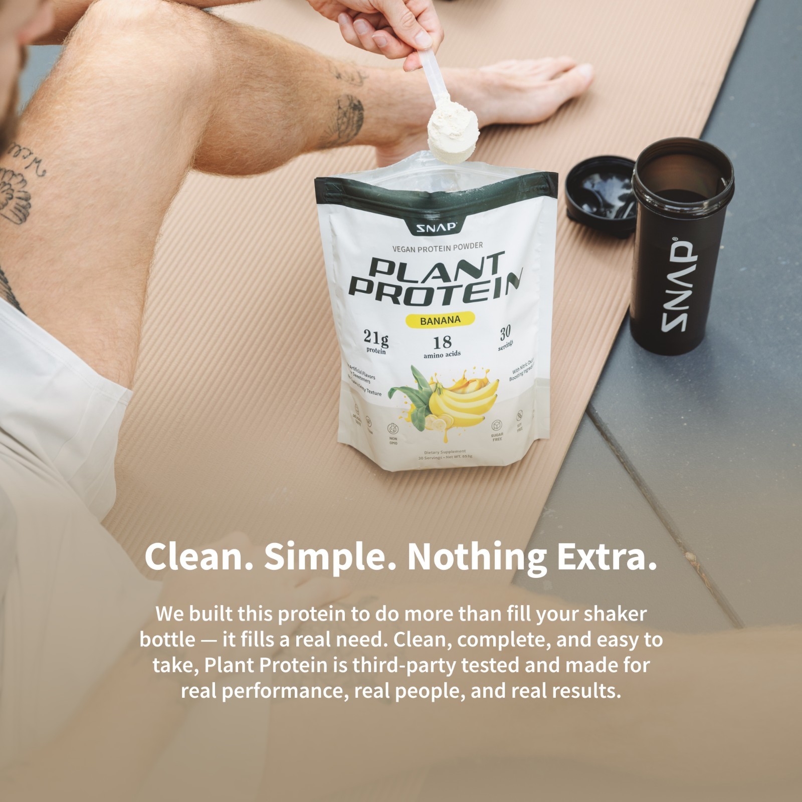 Organic Plant Protein Powder, Muscle Builder & Recovery Vegan Banana 30 Servings