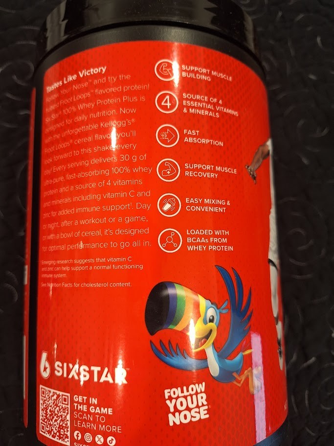 Six Star 100% Whey Protein Plus Froot Loops Flavor 1.81 lbs 18 Servings 30g Prot