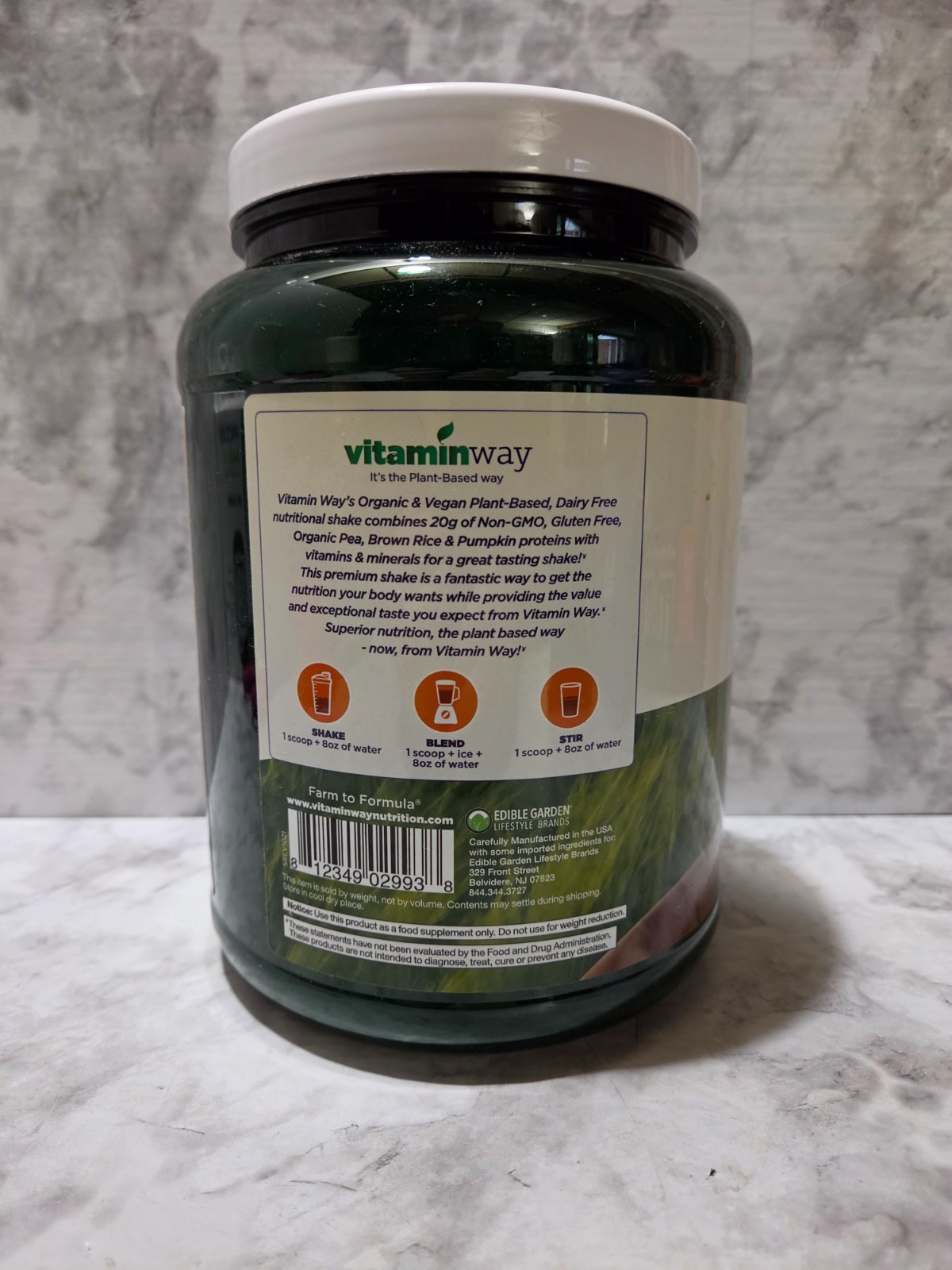 VitaminWay Organic 20g Protein Powder Rich Chocolate 1 LB 6 OZ 5/2027