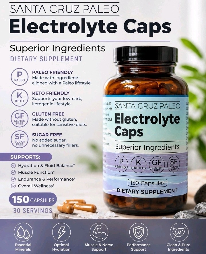 Santa Cruz Electrolyte Capsules 150 Ct Hydration Support 4 Bottles Mg KCl Na Ca