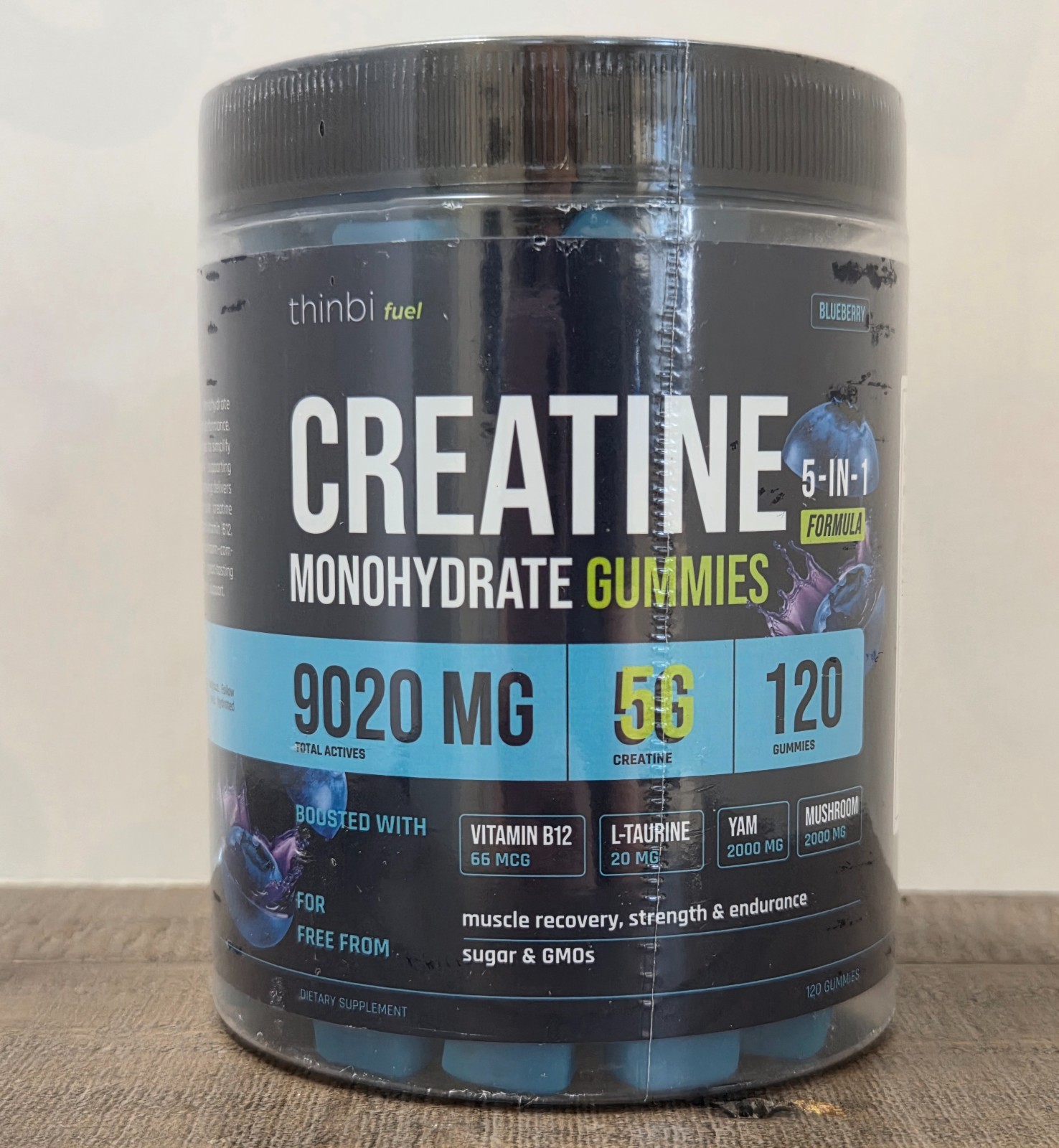 Thinbi Creatine Gummies 5-in-1 Complex 5G Creatine Monohydrate B12 & L-Taurine