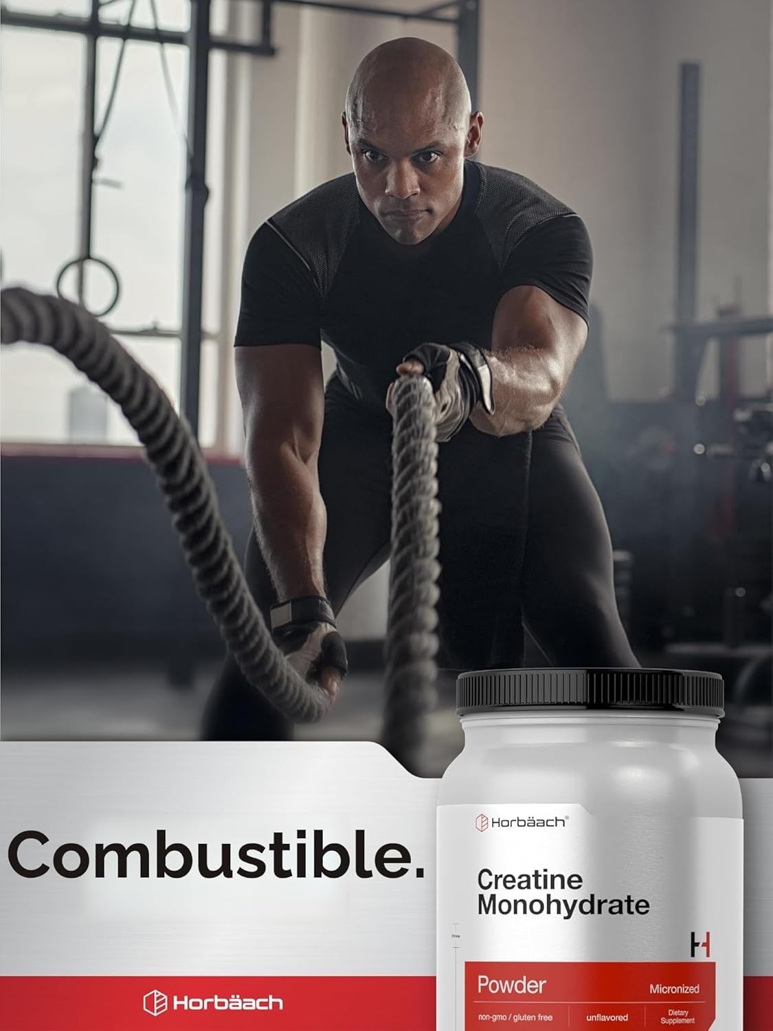 Horbäach Creatine Monohydrate Powder | 2.2lbs (35.2 oz) | Micronized and Unflavo