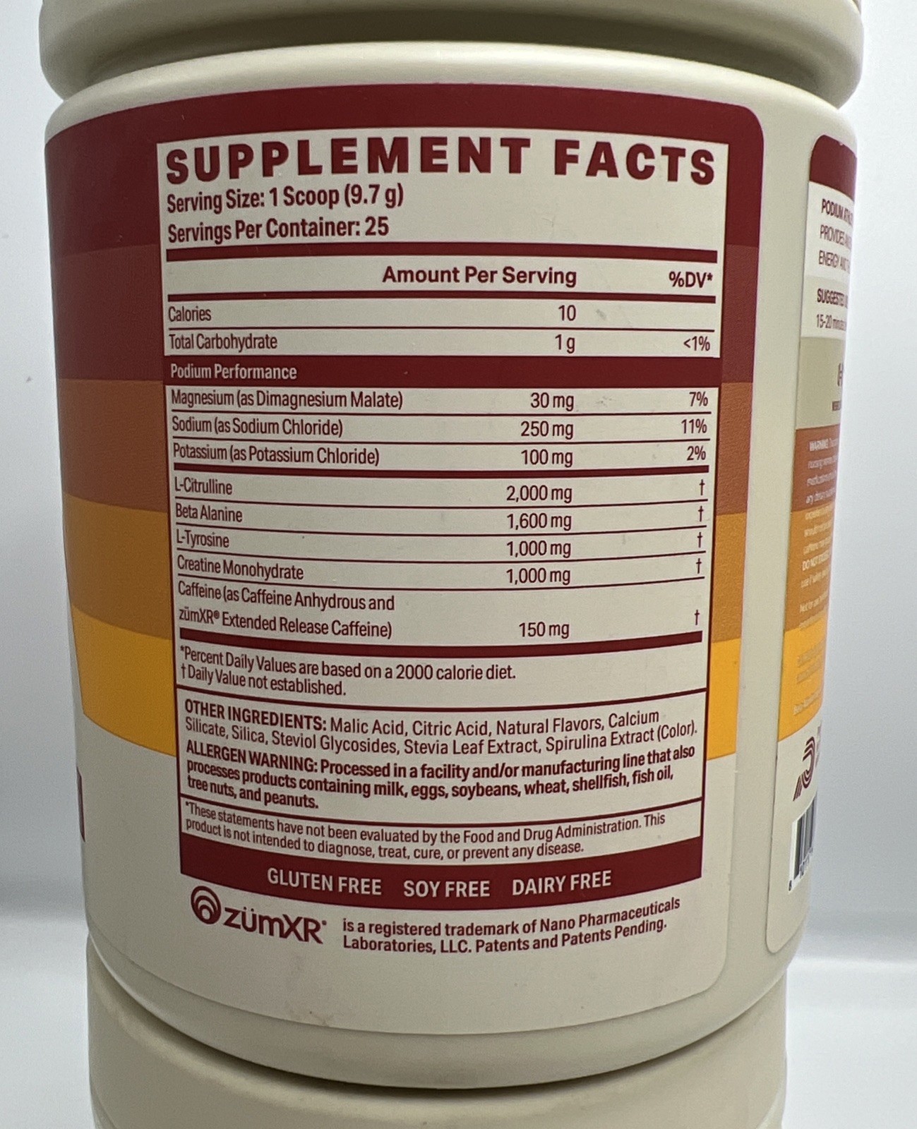 2 X PODIUM Natural Flavors & Sweeteners Athlete Pre Workout – Blue Raspberry
