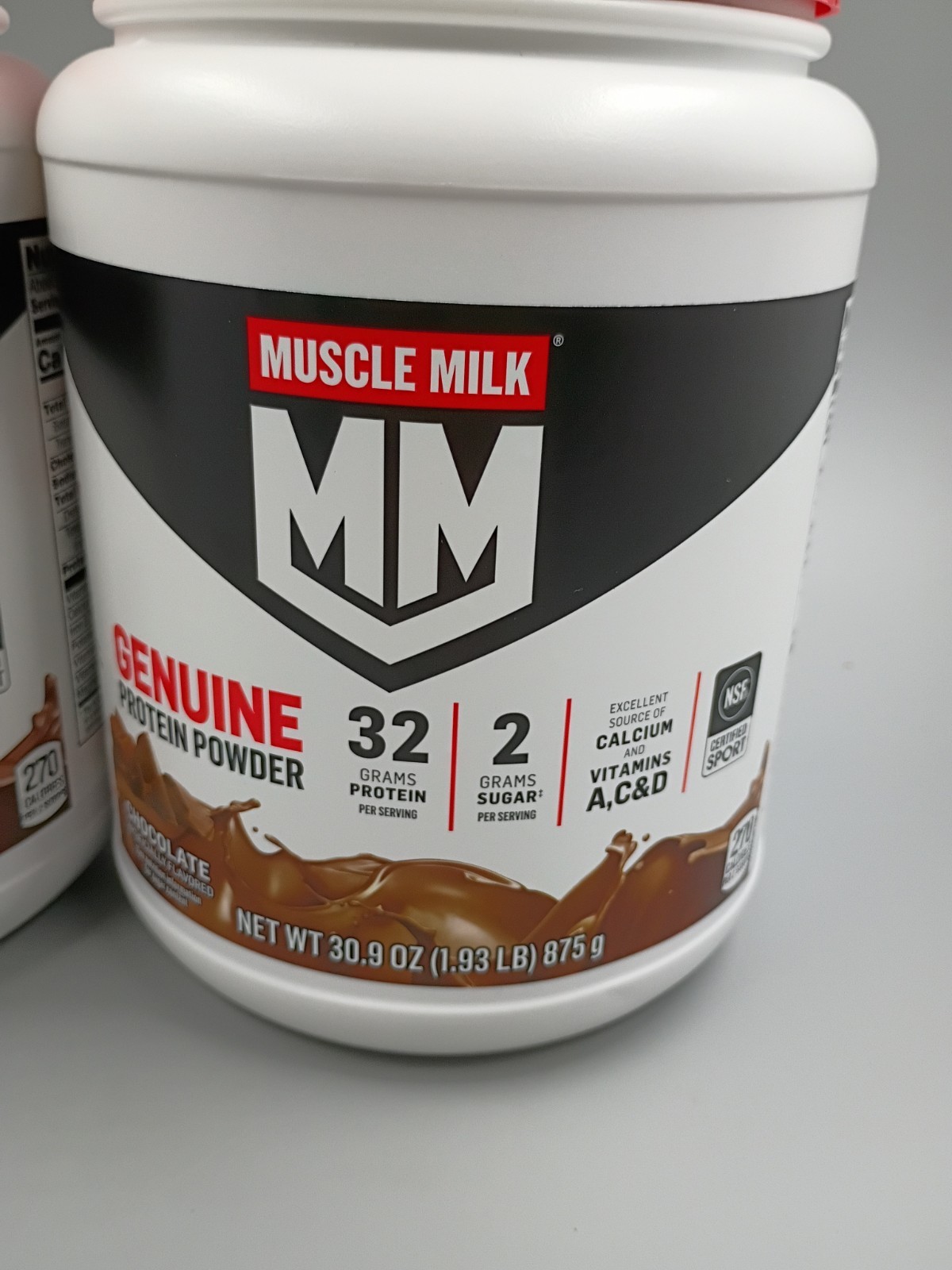 Lot Of 2 Muscle Milk Genuine Protein Powder ~ 1.93lb ~ Chocolate ~ Exp. 02/2027